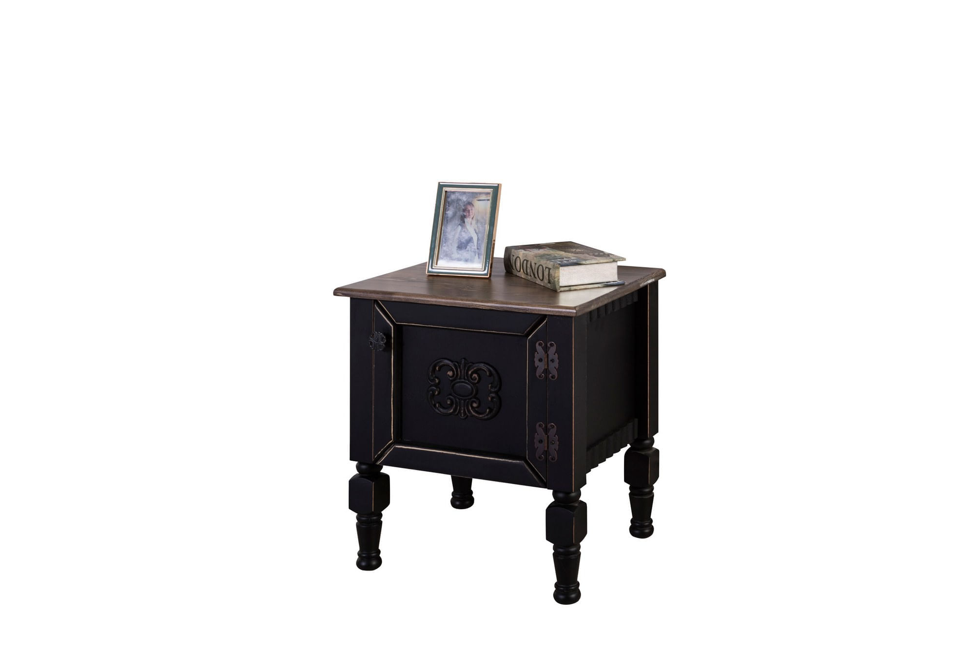 Noptiera, Hanah Home, mdf, negru, 50x40x52 cm — imaginea 5