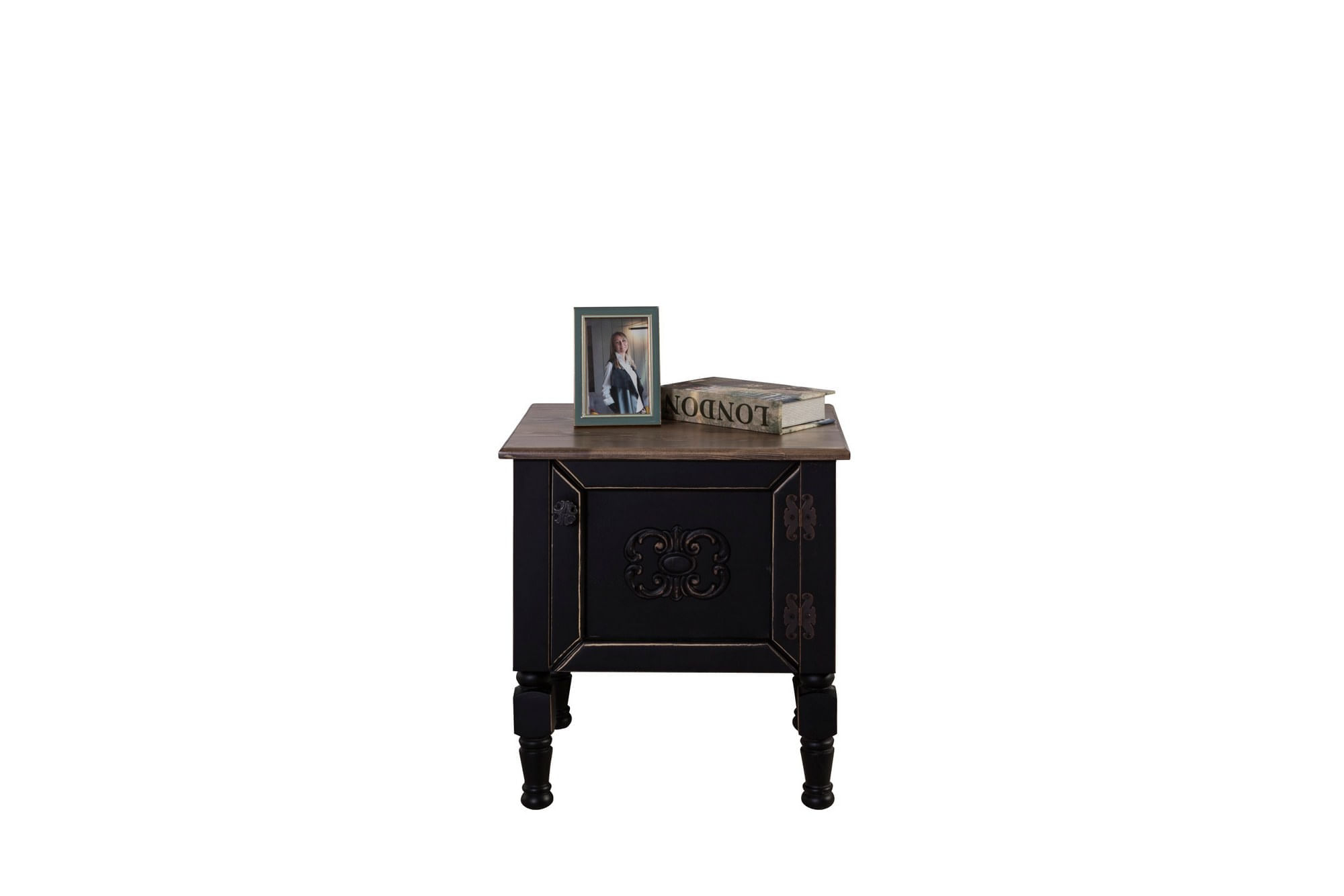 Noptiera, Hanah Home, mdf, negru, 50x40x52 cm — imaginea 6