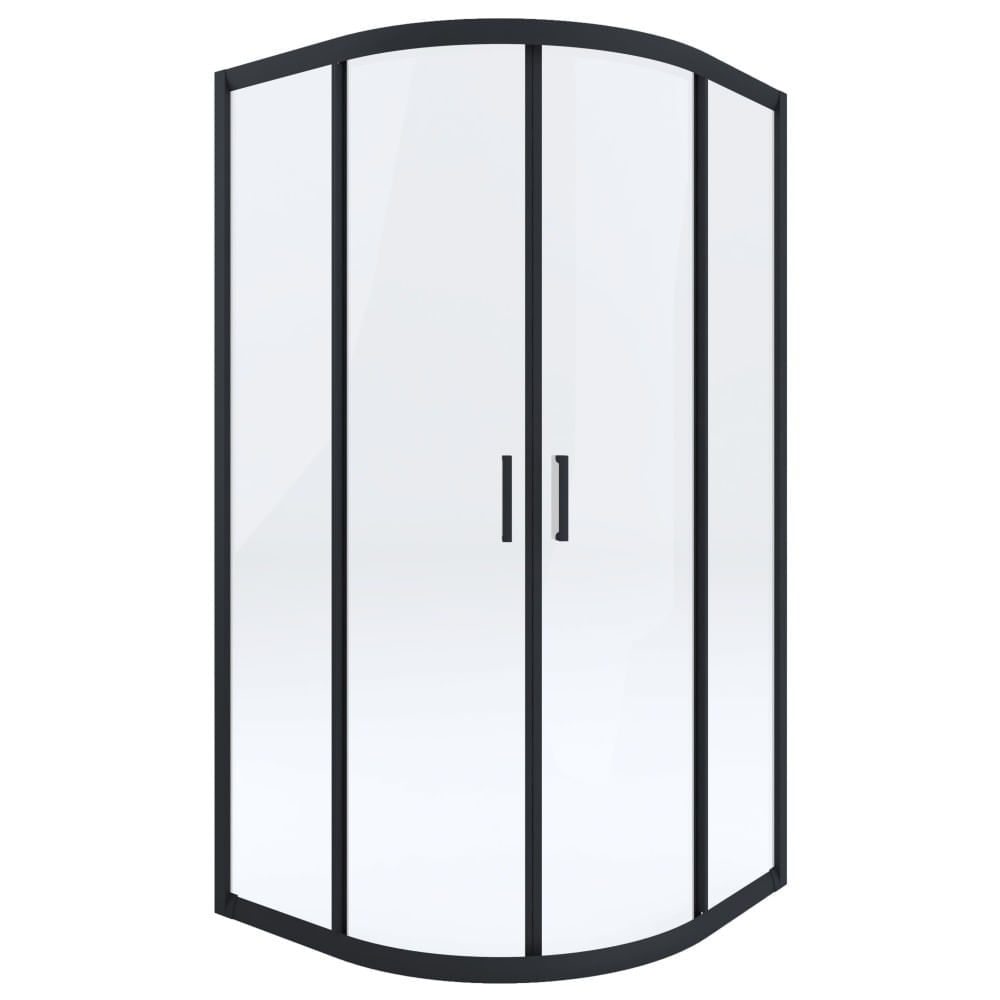 Cabina de dus remirotunda, cadru negru, 100x100x190 cm