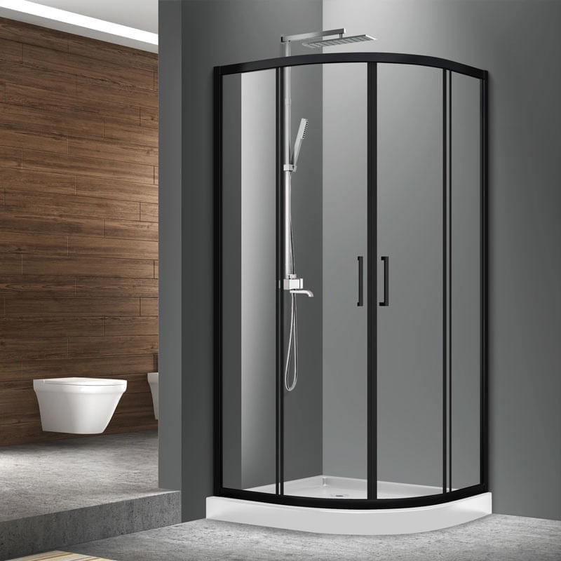 Cabina de dus remirotunda, cadru negru, 100x100x190 cm - 5 | YEO