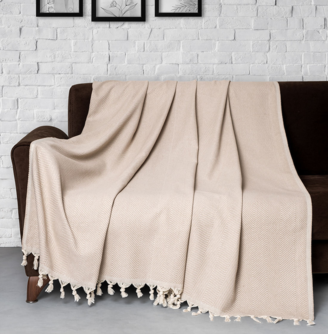 Husa pentru canapea, L'essentiel Maison, bej, 170x230 cm, 100% bumbac