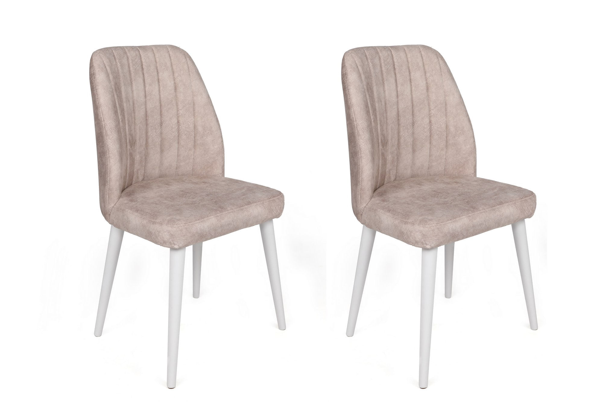 Set scaune, Hanah Home, catifea, crem alb, 50x49x90 cm