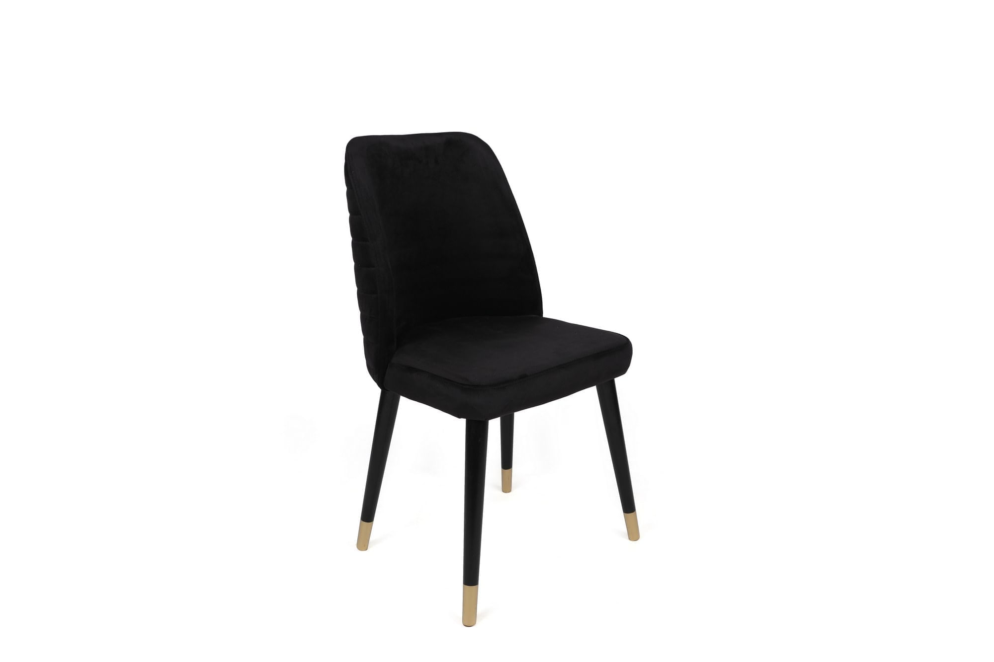 Set scaune, Hanah Home, catifea, negru auriu, 50x49x90 cm — imaginea 2