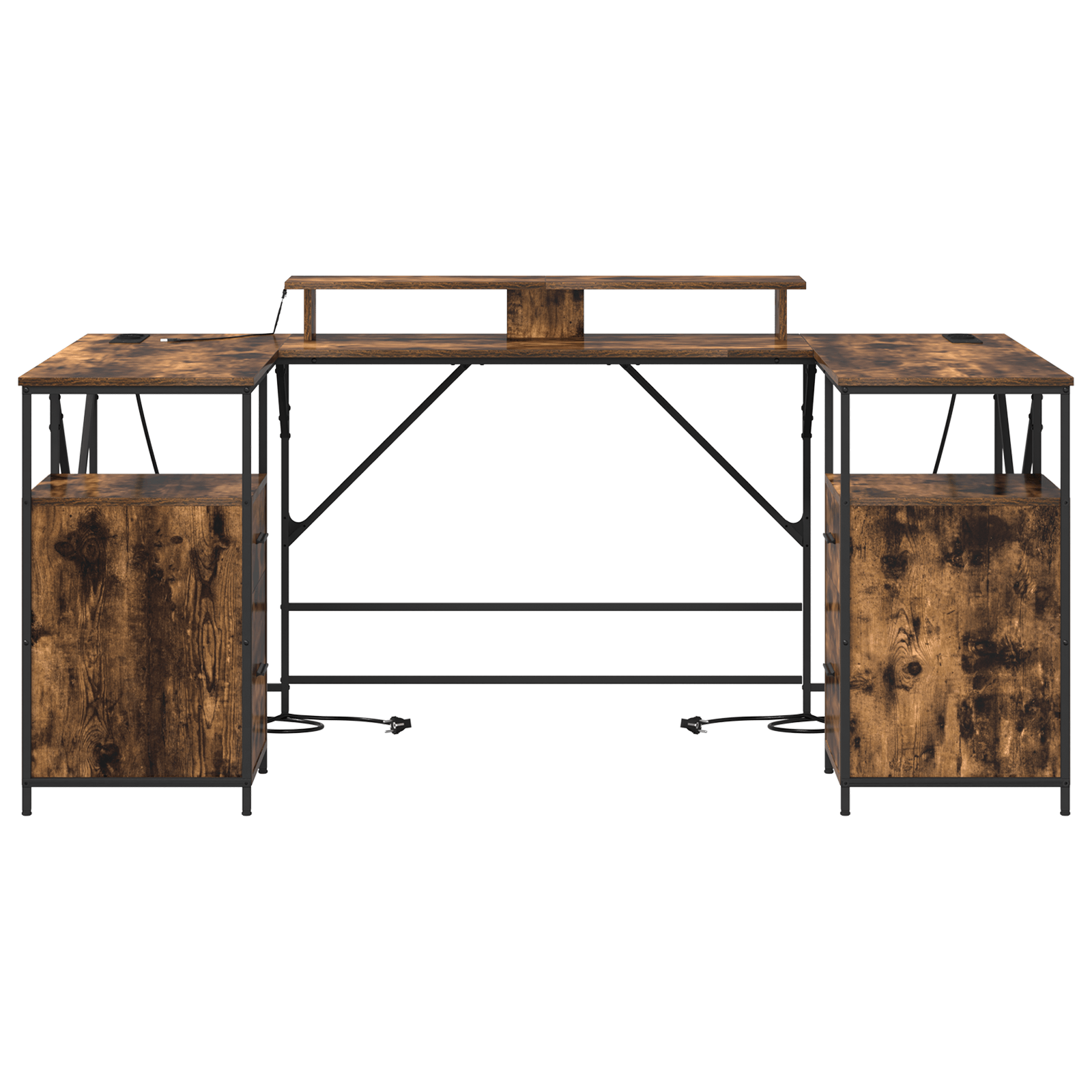 Birou Stejar fumuriu 182 x 101 x 87.5 cm Lemn compozit — imaginea 6