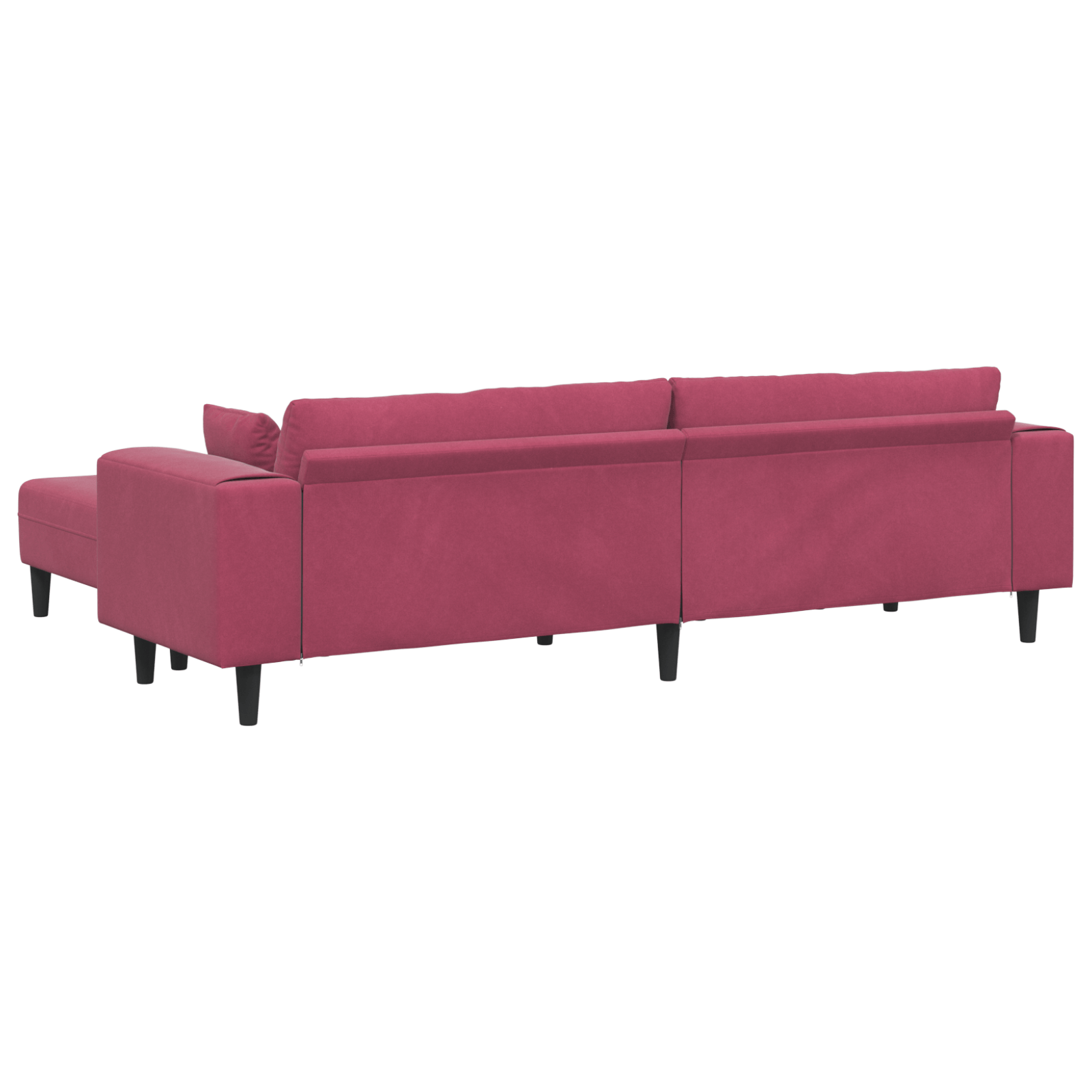 Canapea din catifea cu perna cu perna 3 pcs Rosu Vin 208 cm Catifea — imaginea 6