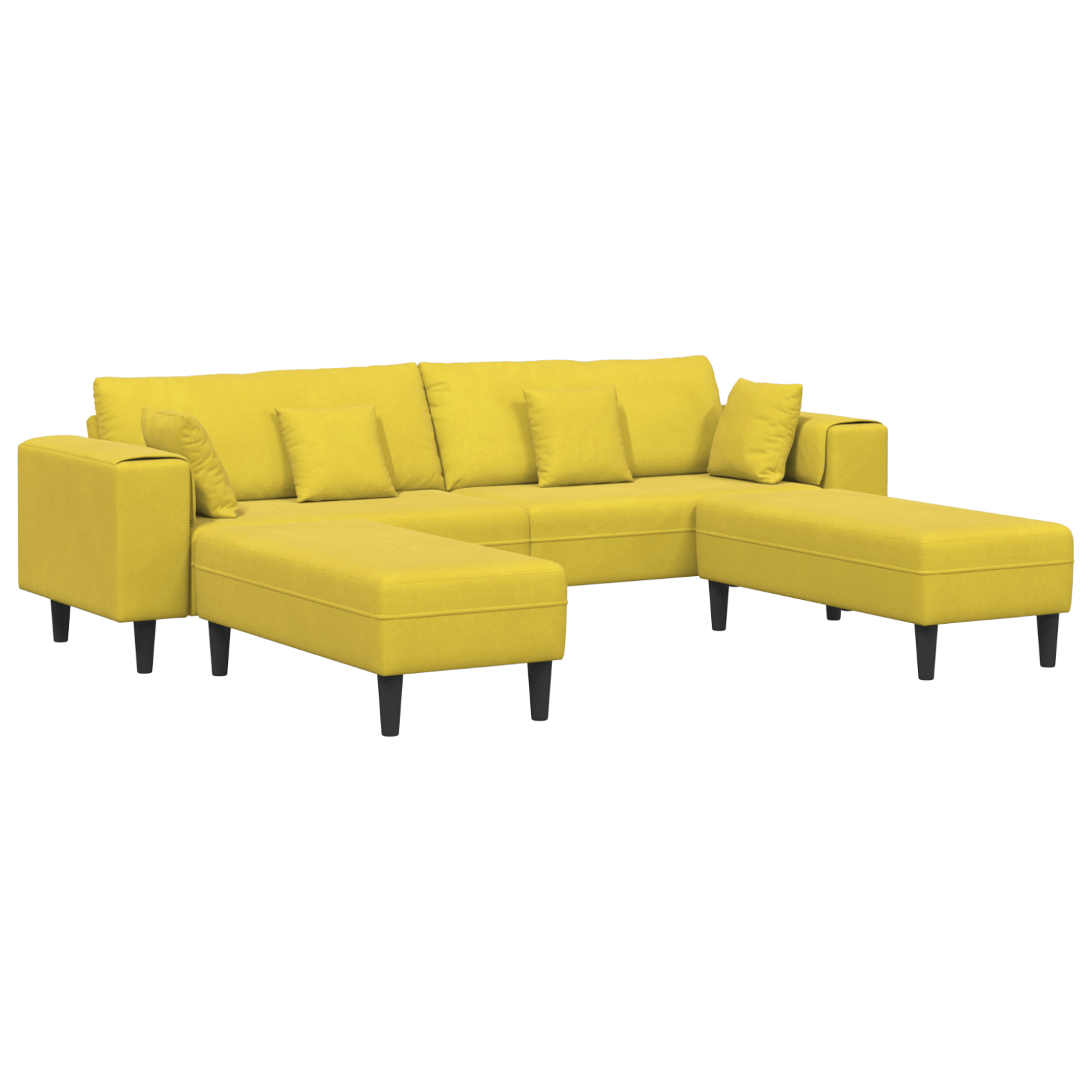 Canapea din catifea cu perna cu perna 3 pcs Galben 208 cm Catifea — imaginea 2