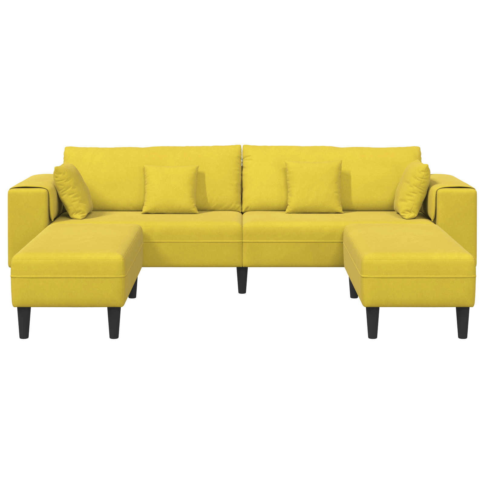 Canapea din catifea cu perna cu perna 3 pcs Galben 208 cm Catifea — imaginea 4