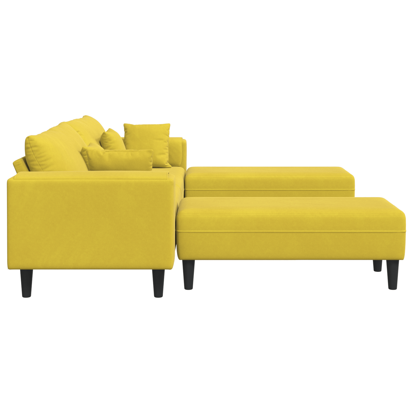 Canapea din catifea cu perna cu perna 3 pcs Galben 208 cm Catifea — imaginea 5