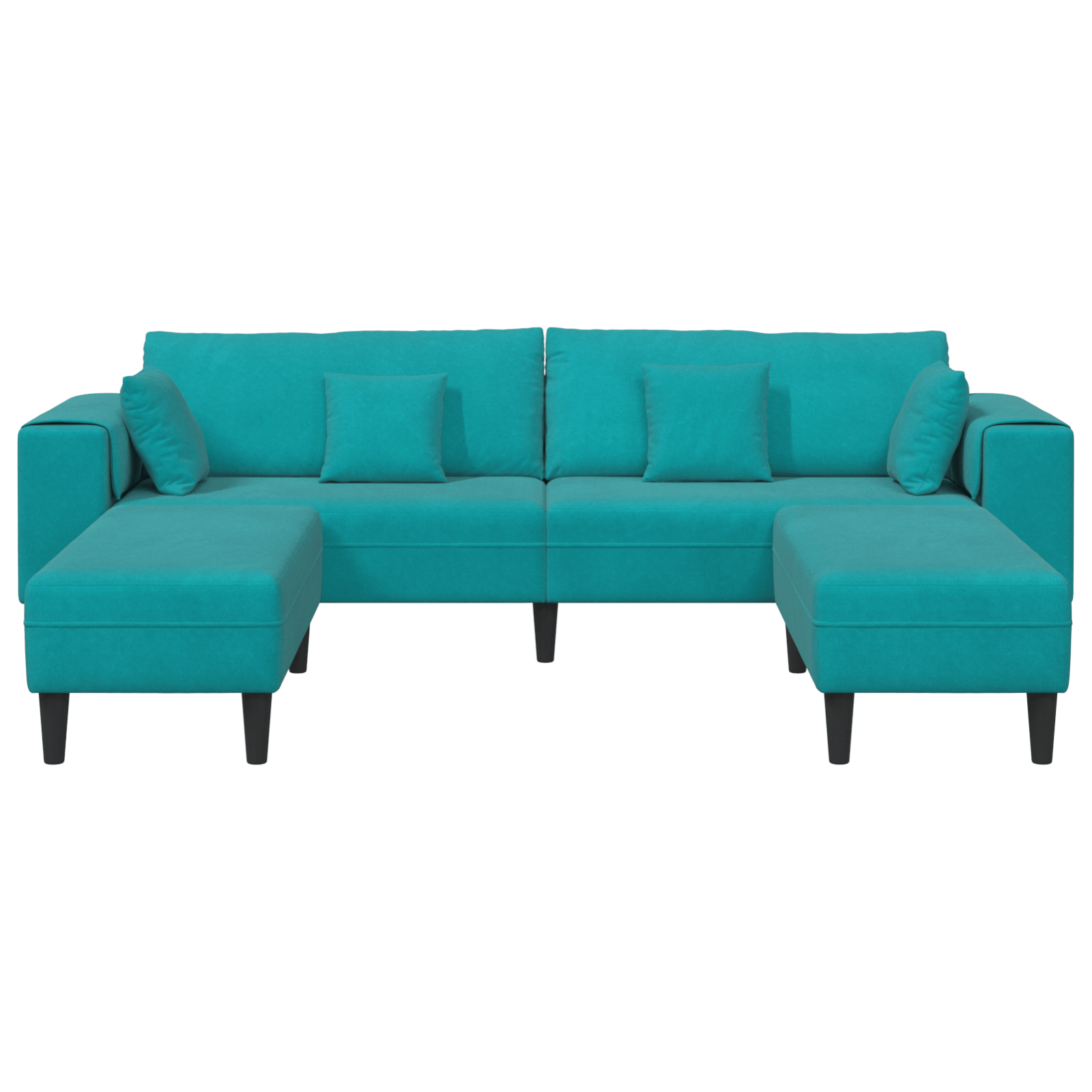 Canapea din catifea cu perna cu perna 3 pcs Turcoaz 208 cm Catifea — imaginea 4
