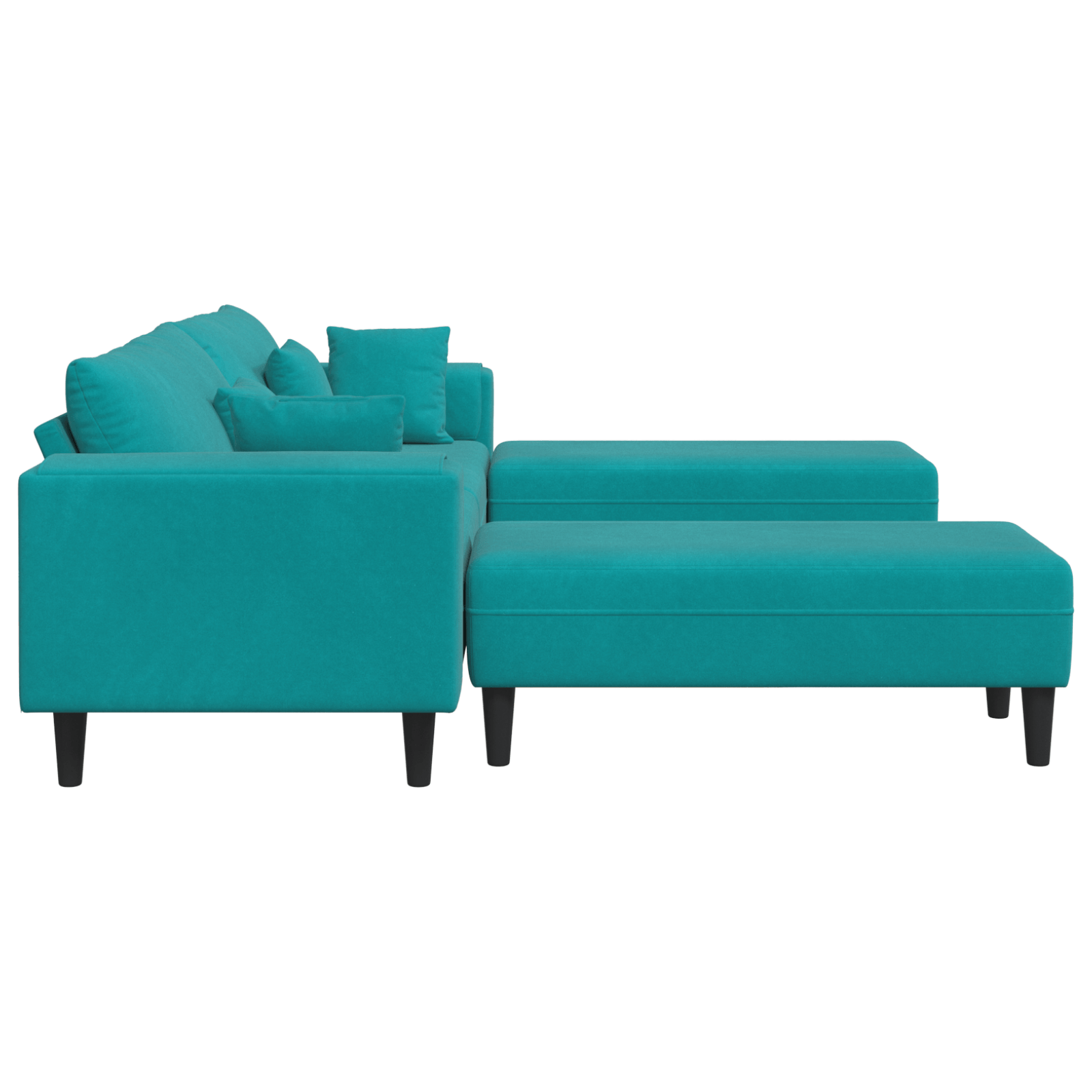 Canapea din catifea cu perna cu perna 3 pcs Turcoaz 208 cm Catifea — imaginea 5
