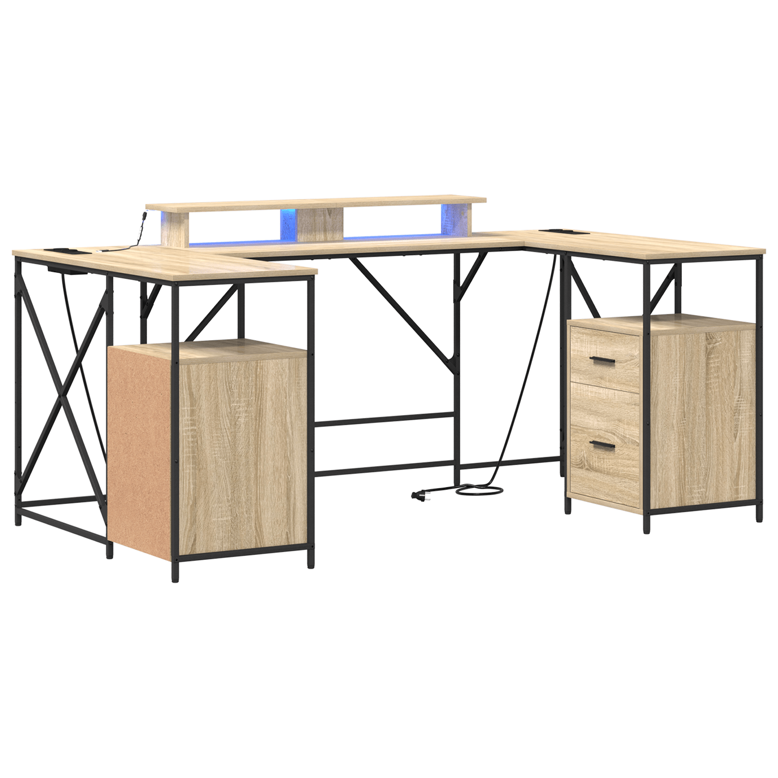 Birou cu sertar Sonoma oak 182 x 101 x 87.5 cm Lemn compozit — imaginea 2