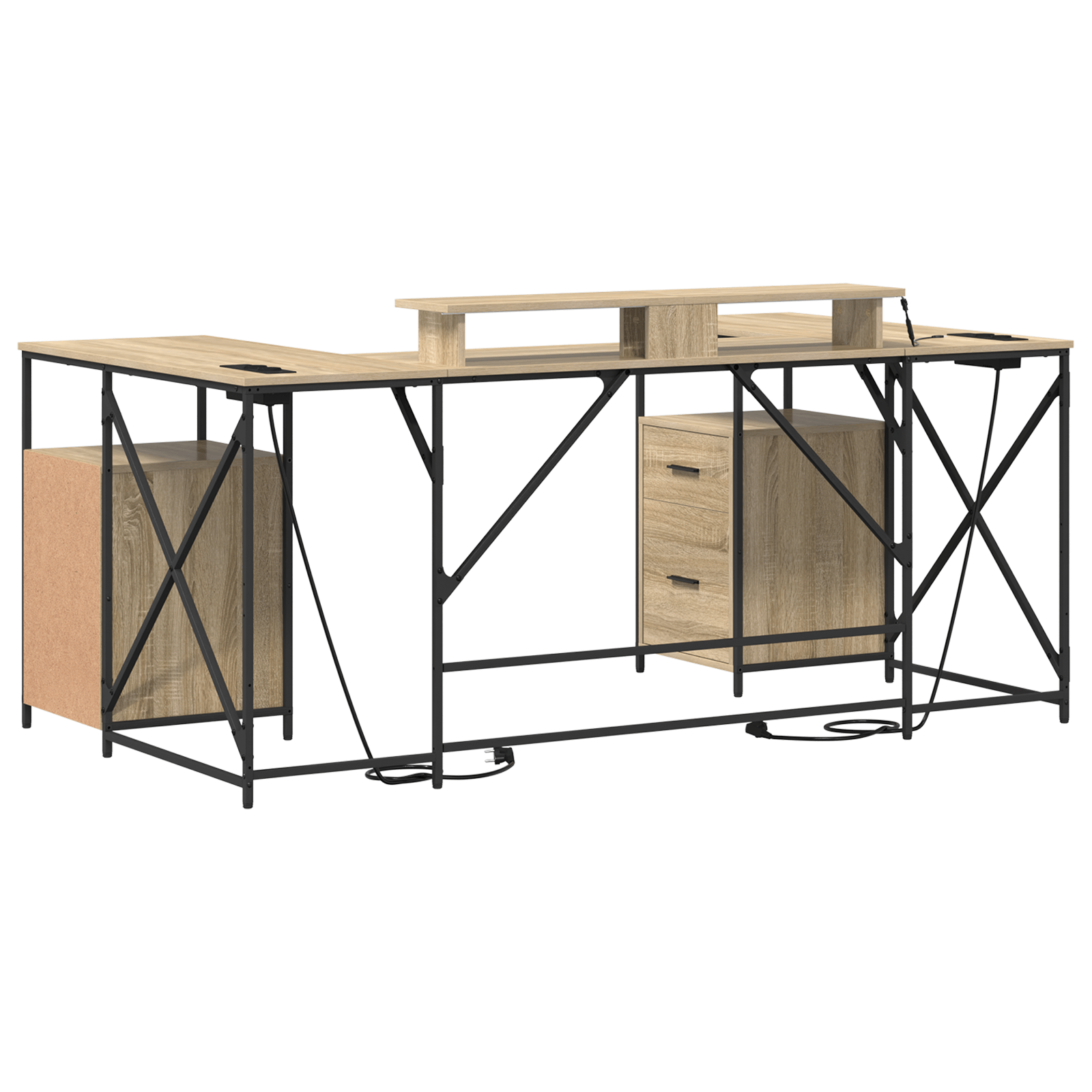 Birou cu sertar Sonoma oak 182 x 101 x 87.5 cm Lemn compozit — imaginea 8