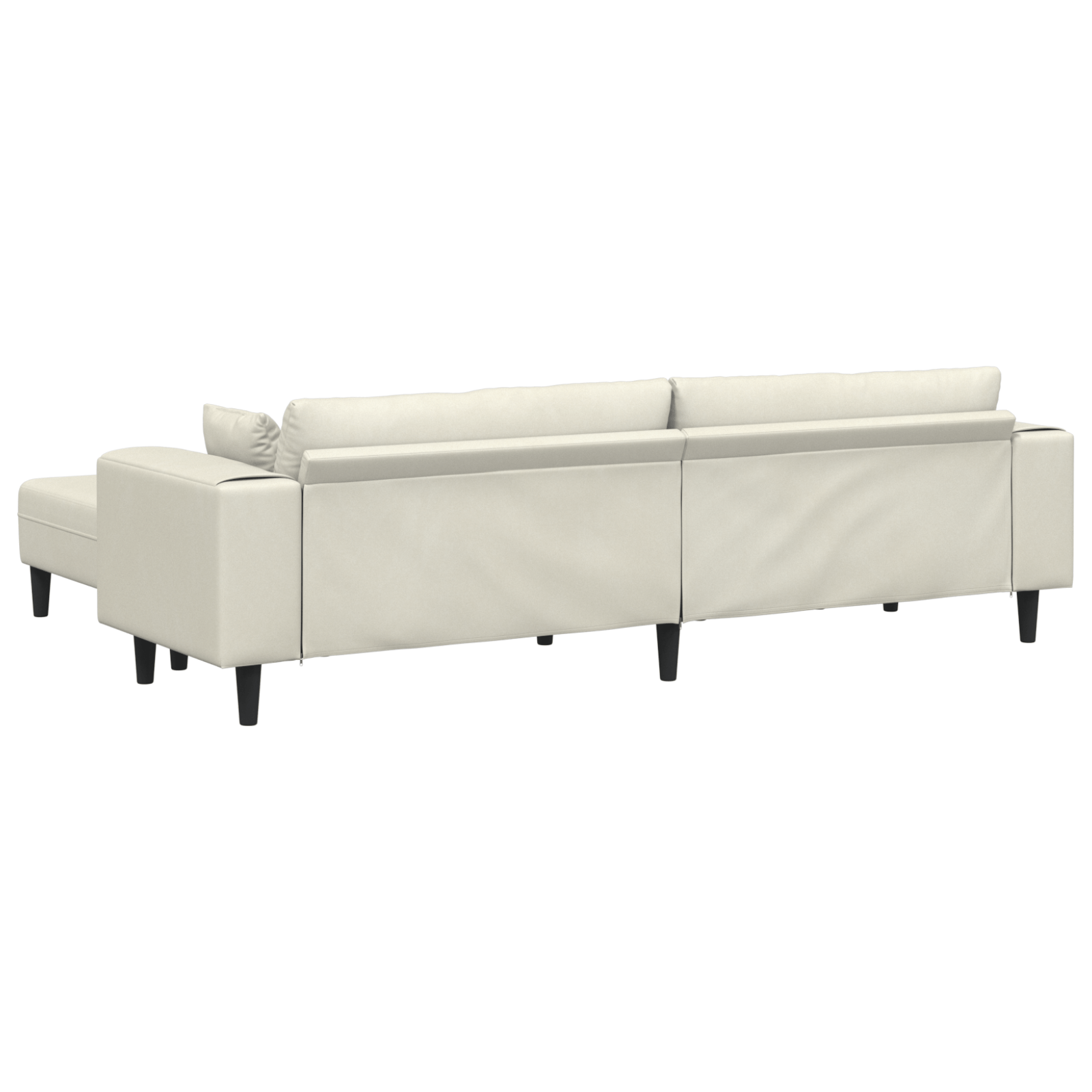 Canapea din catifea cu perna cu perna 3 pcs Crem 208 cm Catifea — imaginea 6