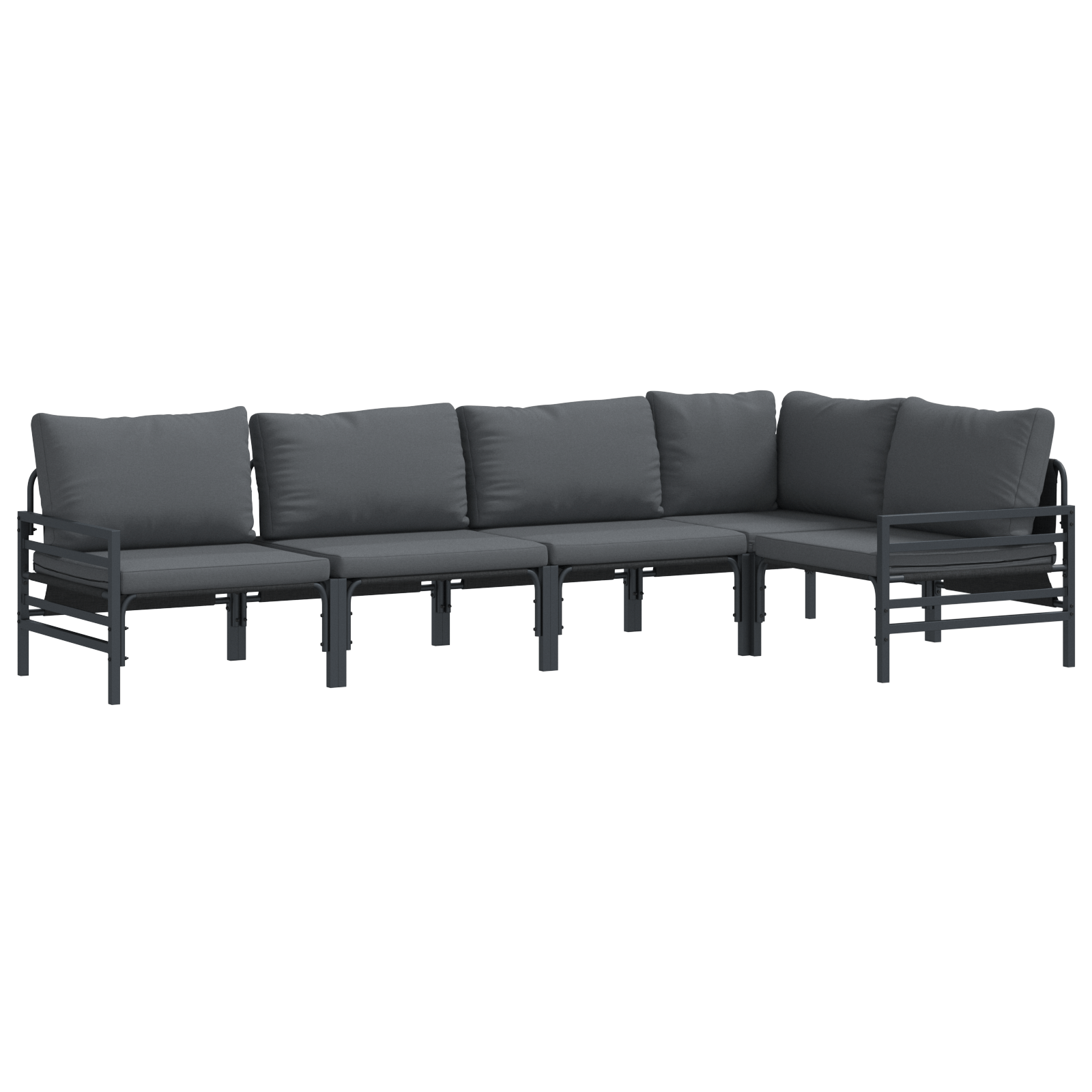 Set de canapele pentru gradina 5 pcs Antracit Otel — imaginea 2