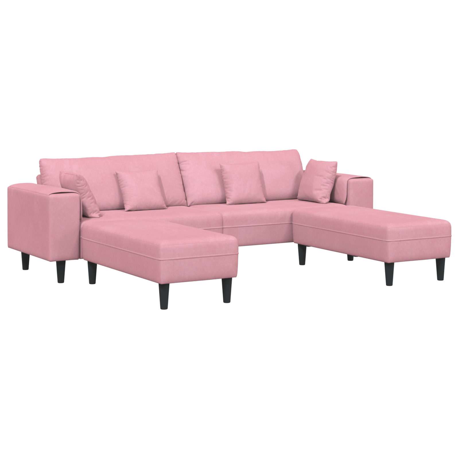 Canapea din catifea cu perna cu perna 3 pcs Roz 208 cm Catifea — imaginea 2