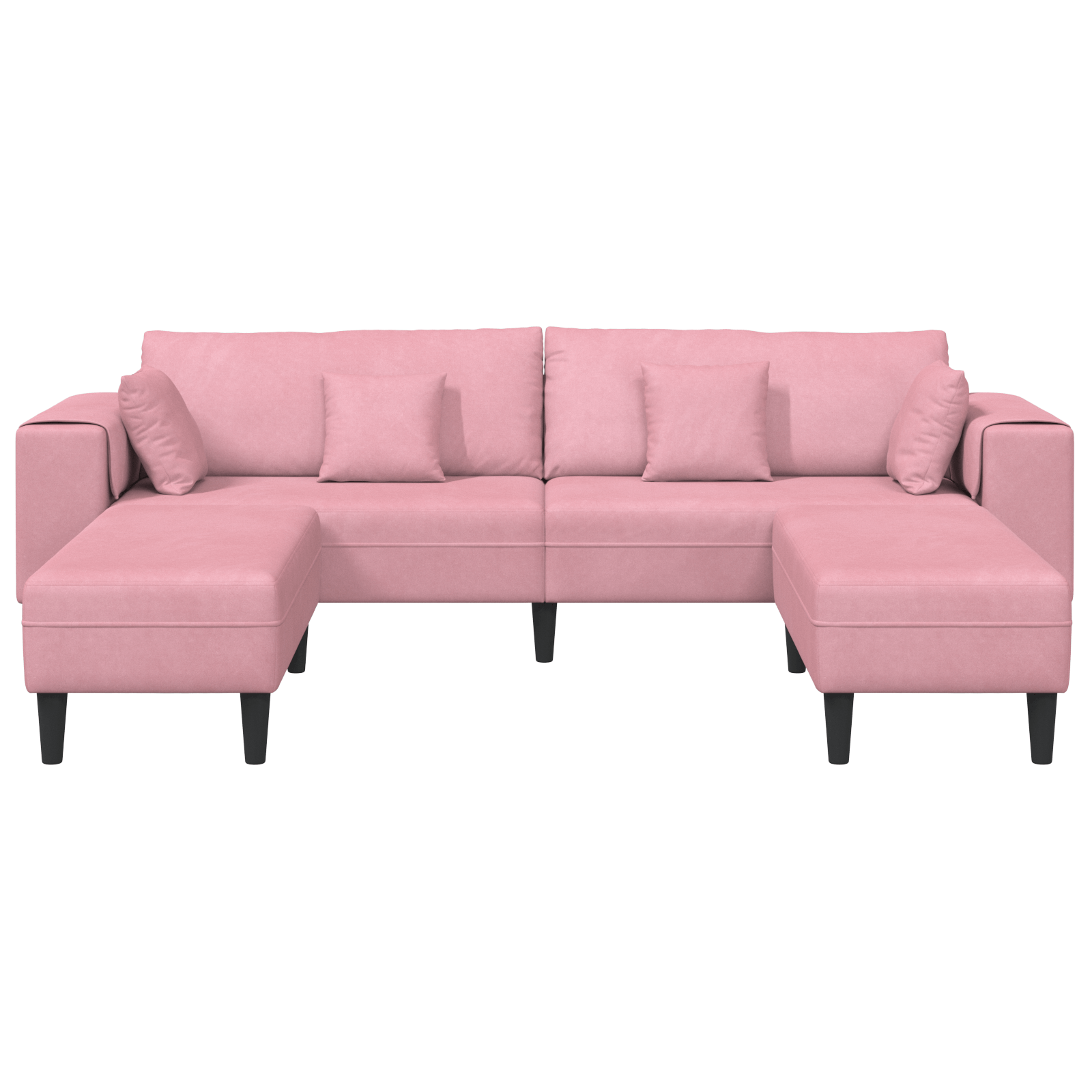 Canapea din catifea cu perna cu perna 3 pcs Roz 208 cm Catifea — imaginea 4