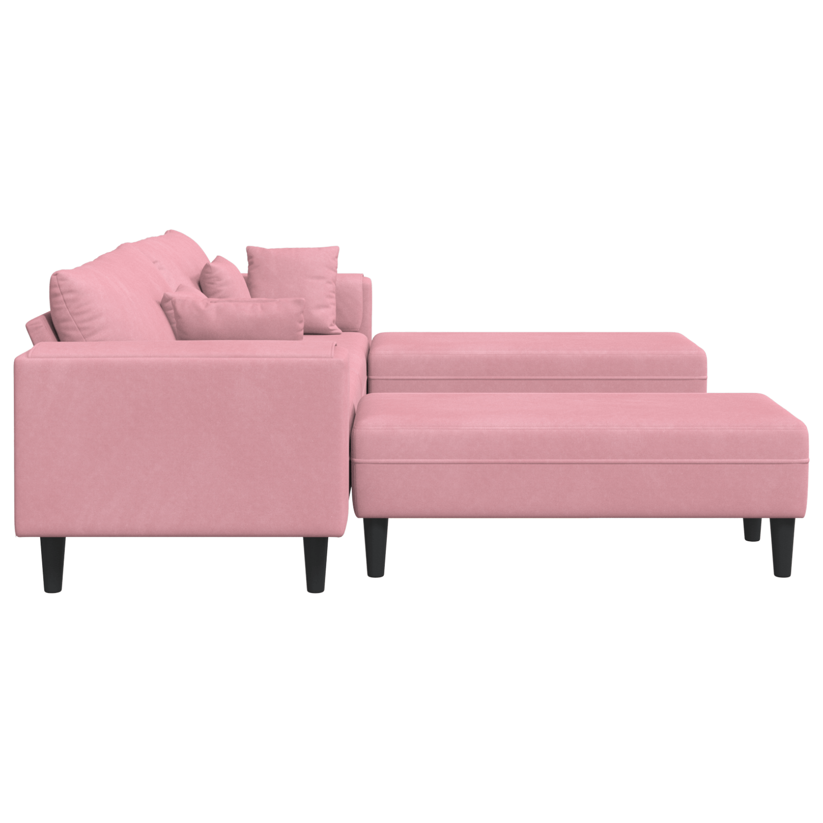 Canapea din catifea cu perna cu perna 3 pcs Roz 208 cm Catifea — imaginea 5