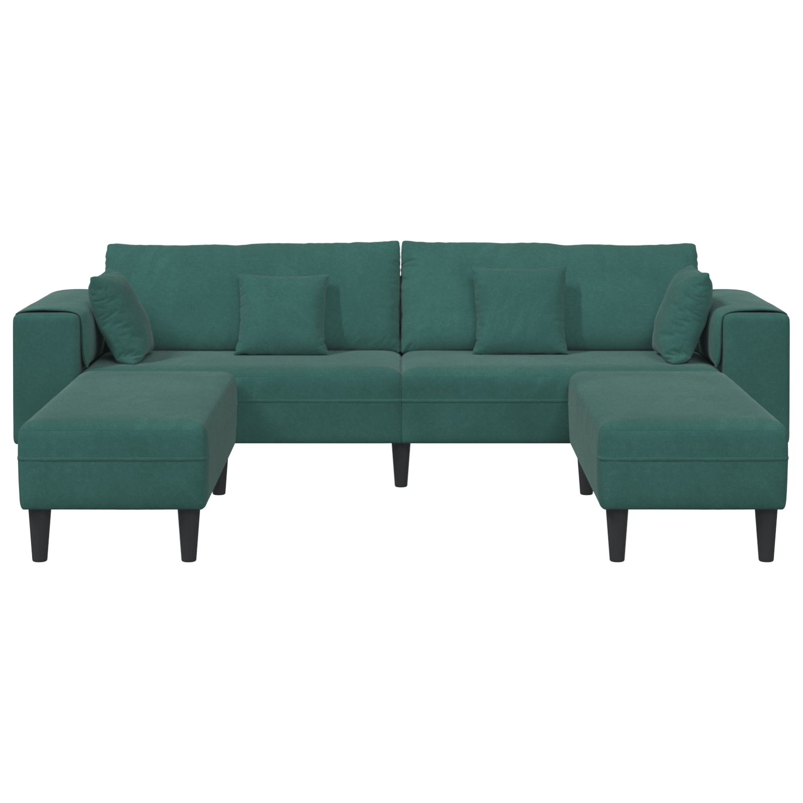 Canapea din catifea cu perna cu perna 3 pcs Verde inchis 208 cm Catifea — imaginea 4