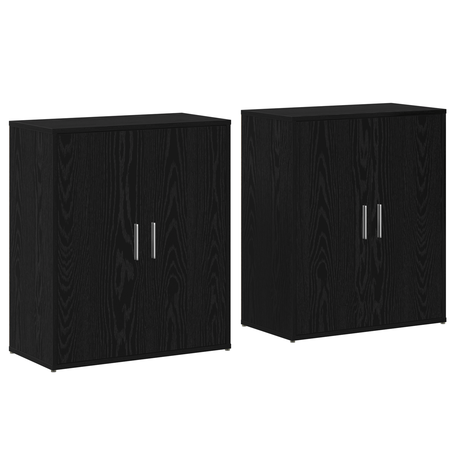 Bufet cu raft 2 pcs Stejar negru 60 x 31 x 70 cm Lemn compozit — imaginea 2