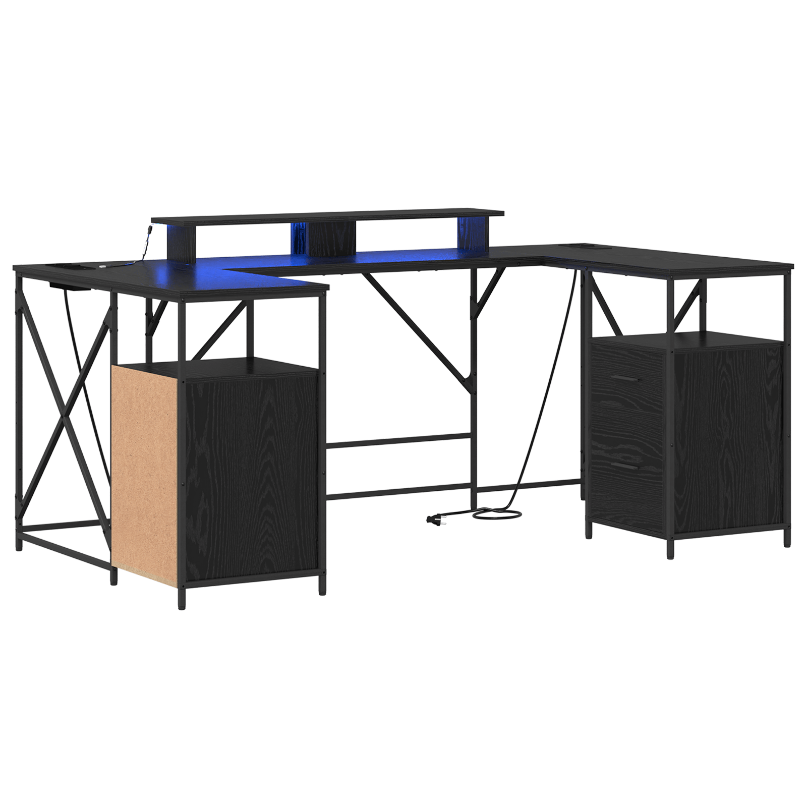 Birou cu sertar Stejar negru 182 x 101 x 87.5 cm Lemn compozit — imaginea 2