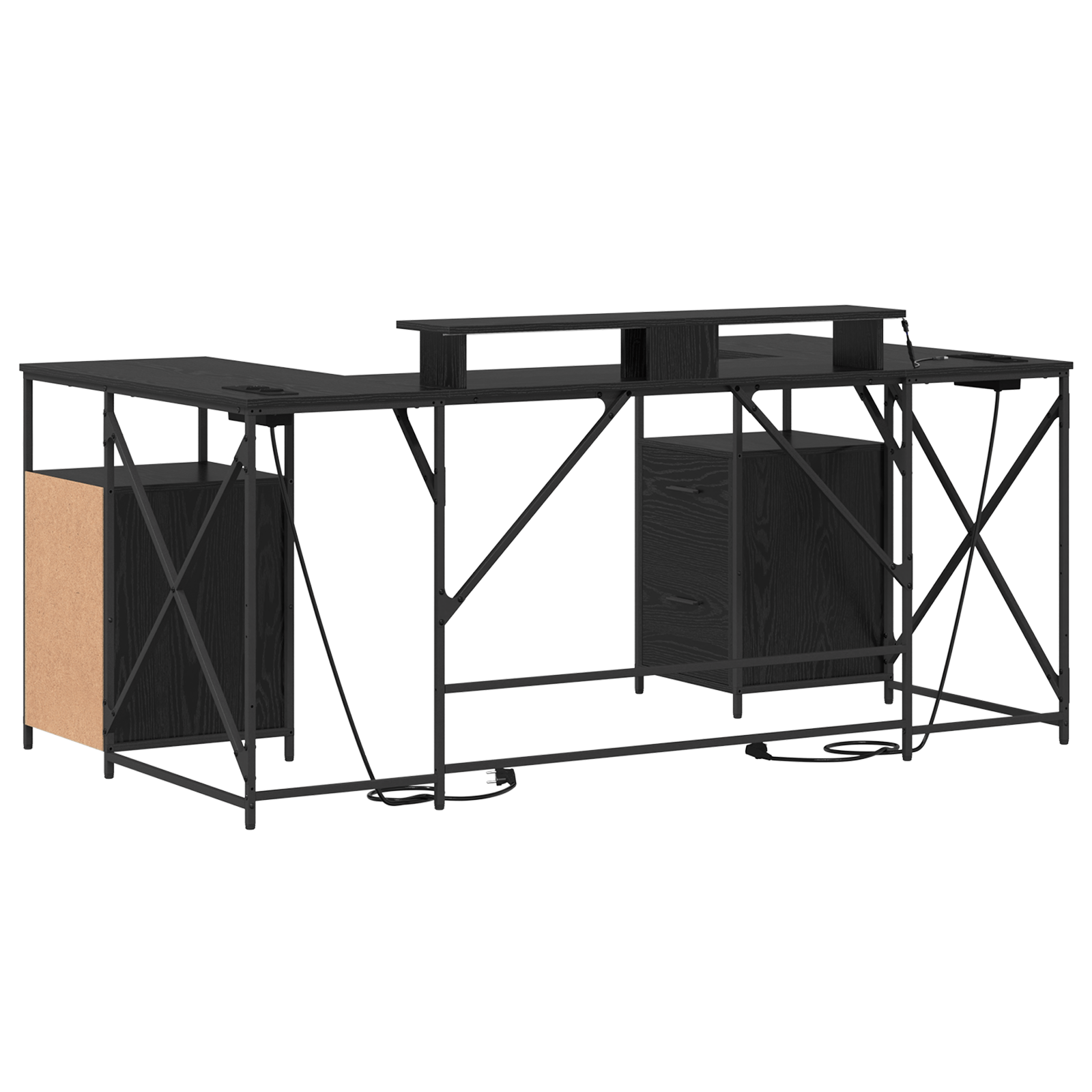 Birou cu sertar Stejar negru 182 x 101 x 87.5 cm Lemn compozit — imaginea 8