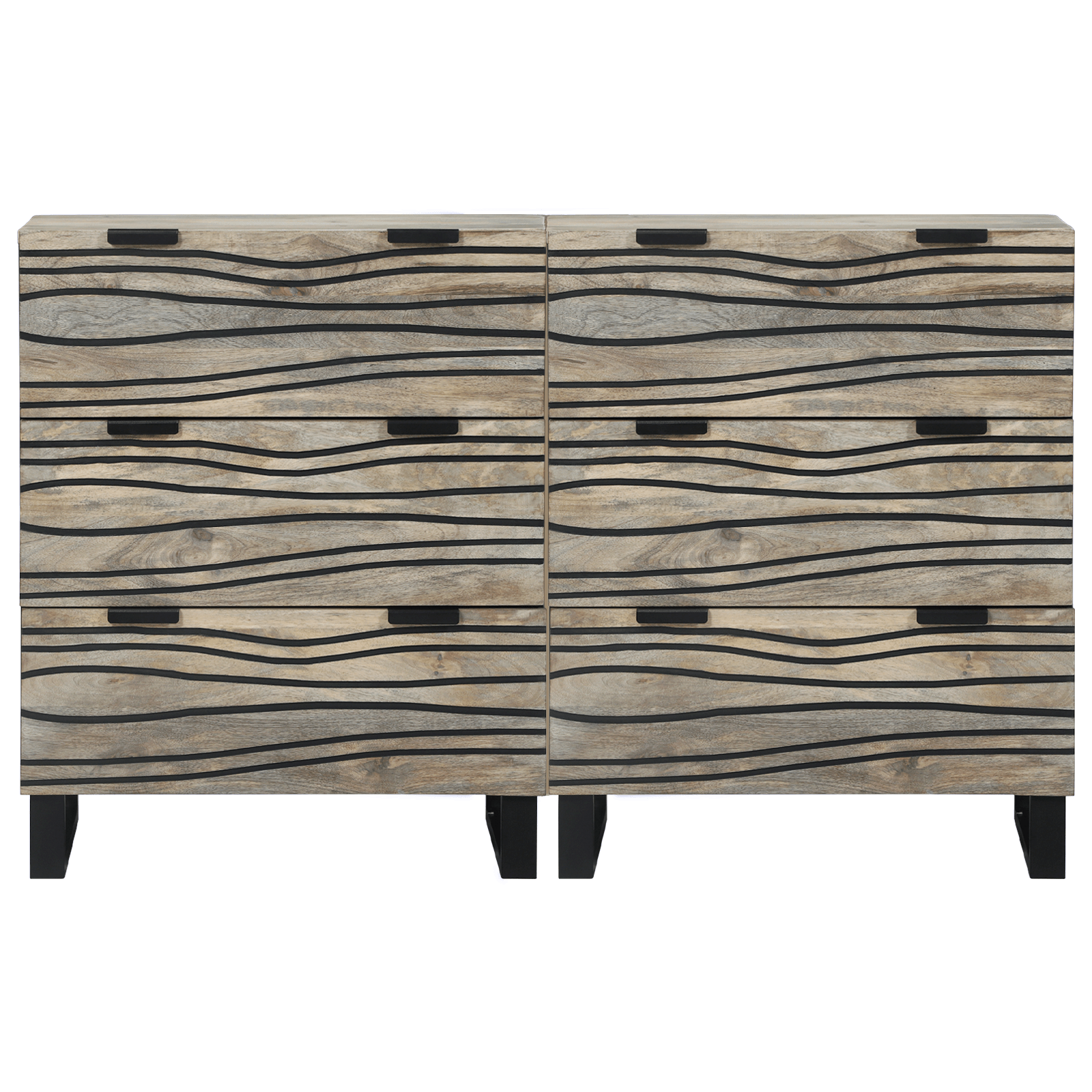 Bufeturi cu sertar Altele cu depozitare 2 pcs Alb 60 x 33,5 x 75 cm — imaginea 4