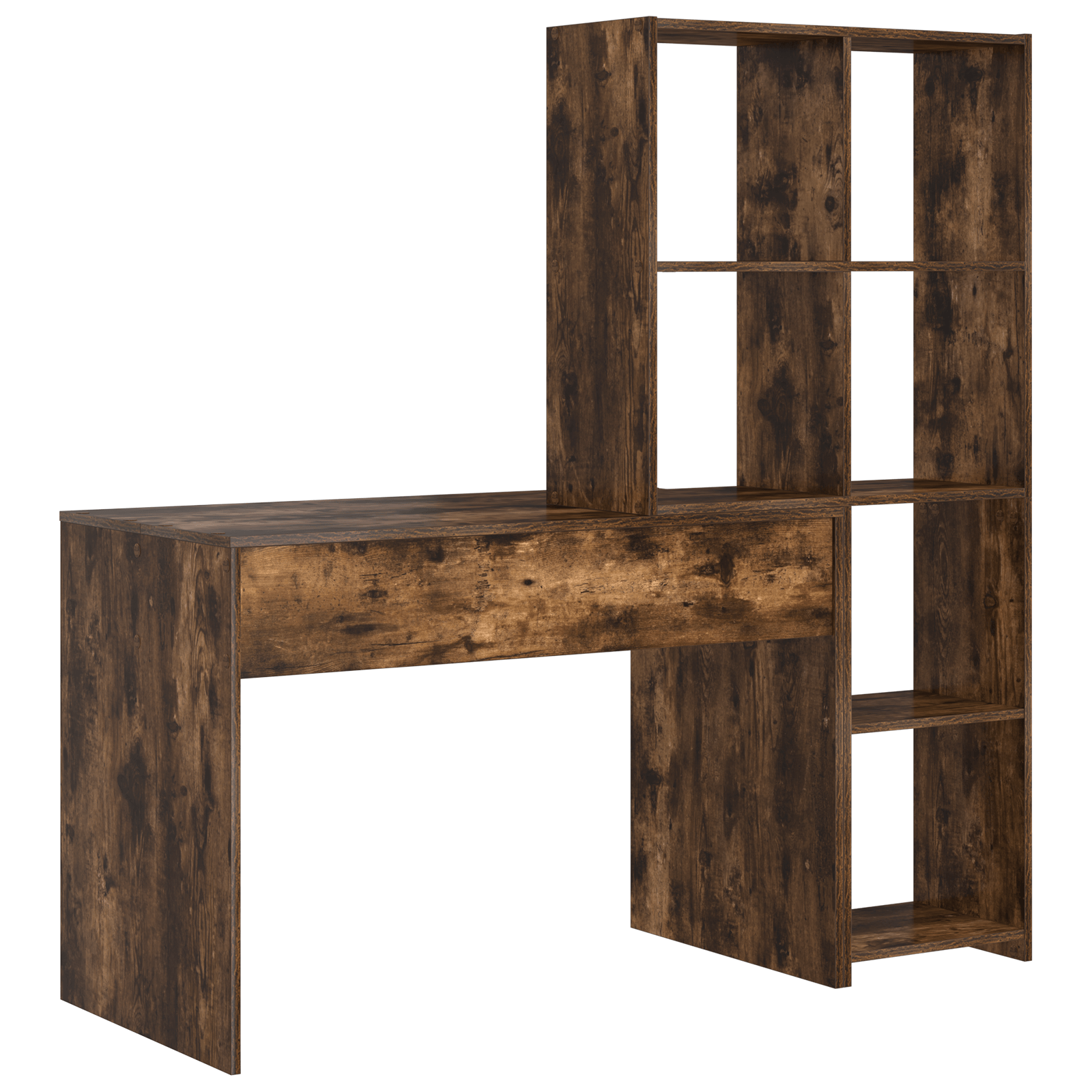 Birou cu raft Stejar afumat 138.5 x 55 x 143 cm Lemn compozit — imaginea 6