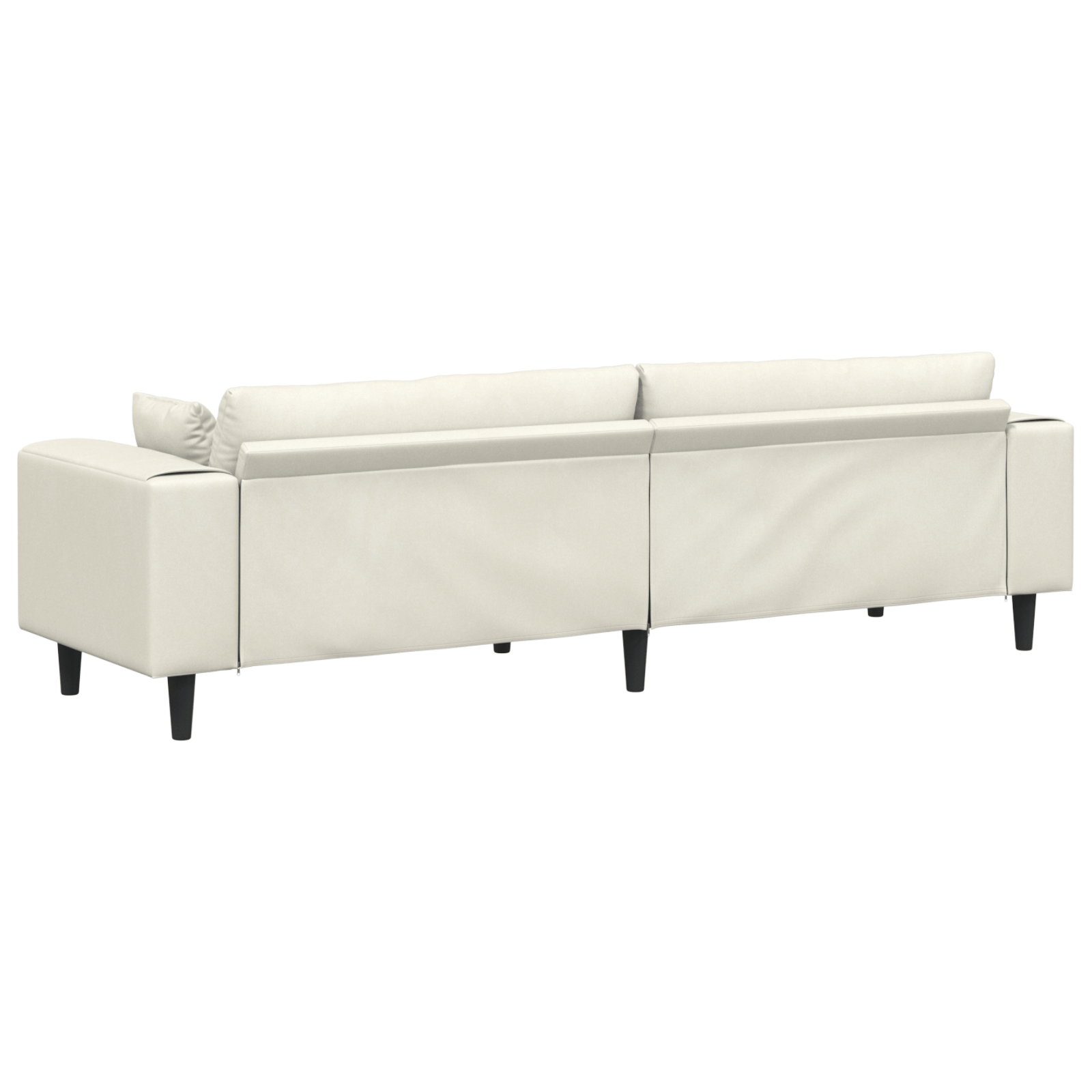 Canapea din catifea cu perna cu perna Crem 208 cm Catifea — imaginea 6