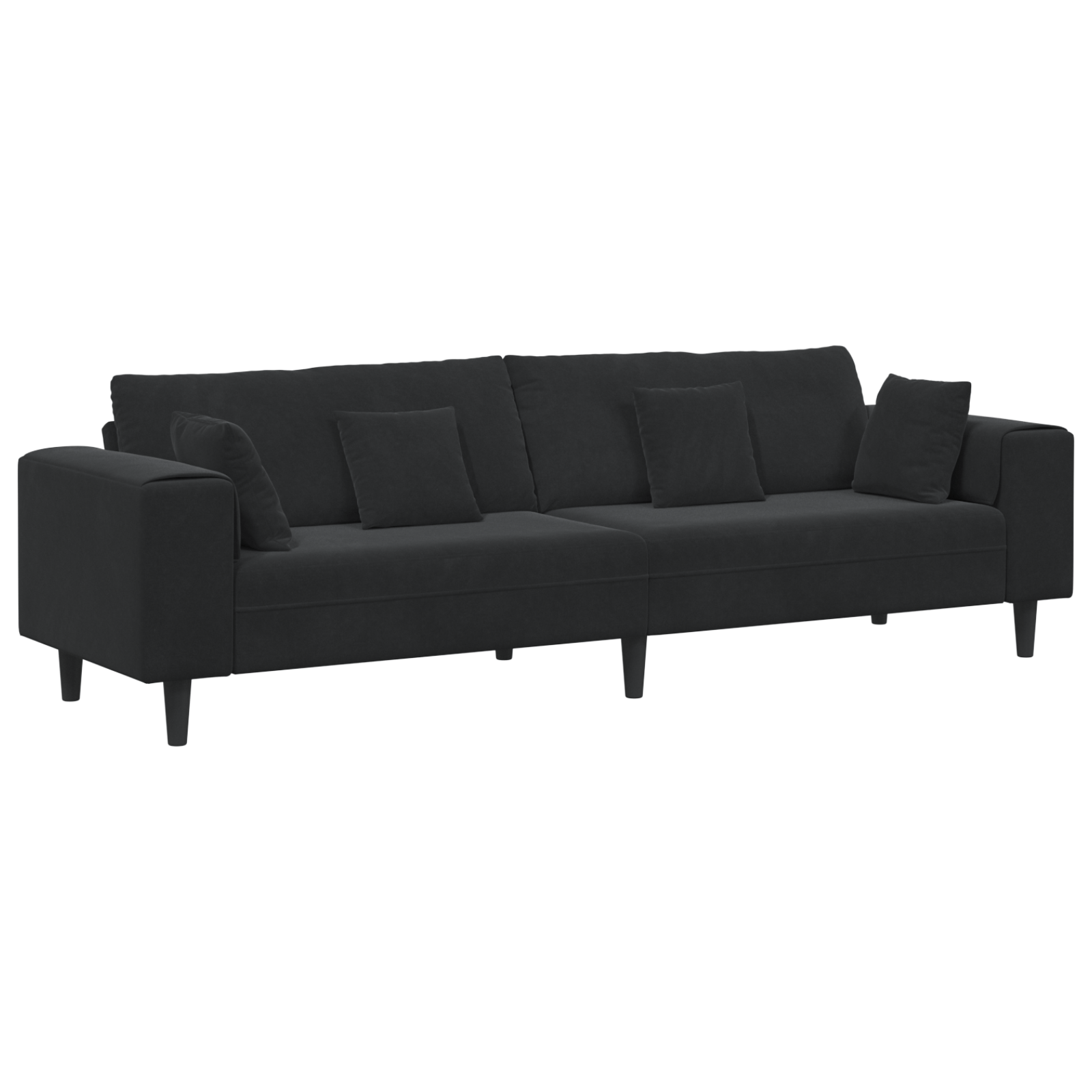 Canapea din catifea cu perna cu perna Negru 208 cm Catifea — imaginea 2