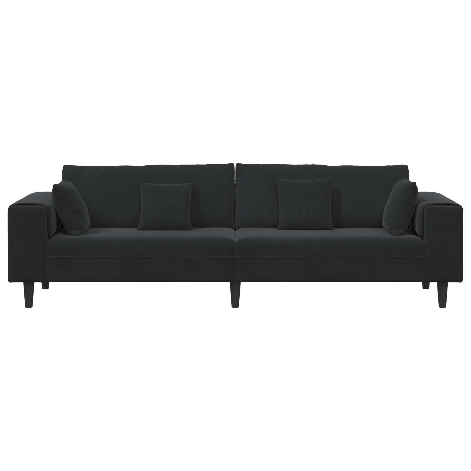 Canapea din catifea cu perna cu perna Negru 208 cm Catifea — imaginea 4