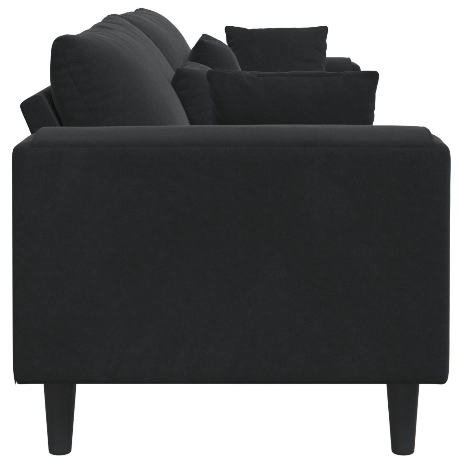 Canapea din catifea cu perna cu perna Negru 208 cm Catifea — imaginea 5