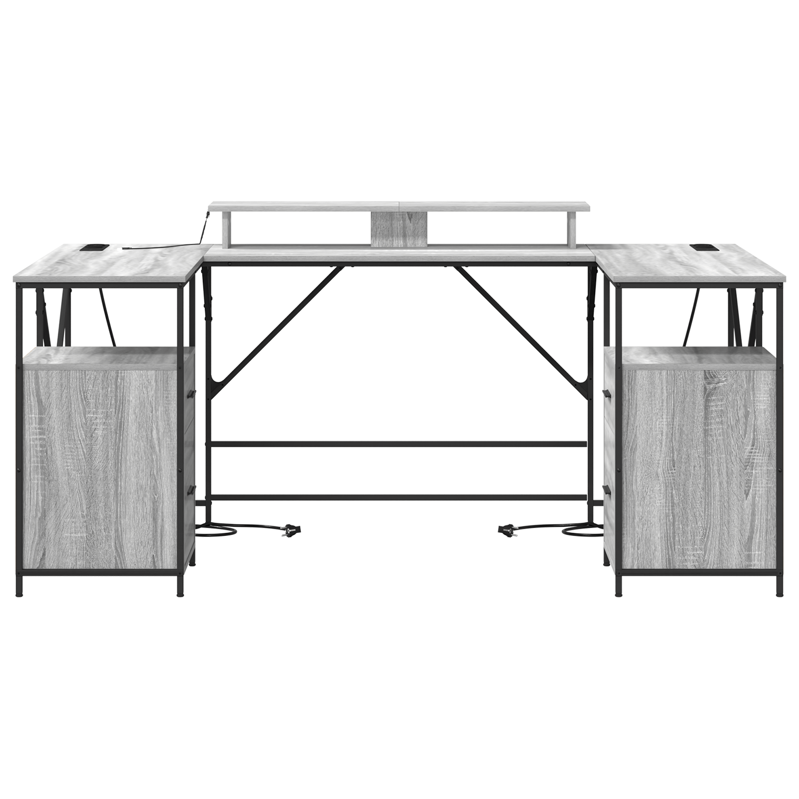 Birou cu sertar Gri sonoma 182 x 101 x 87.5 cm Lemn compozit — imaginea 6