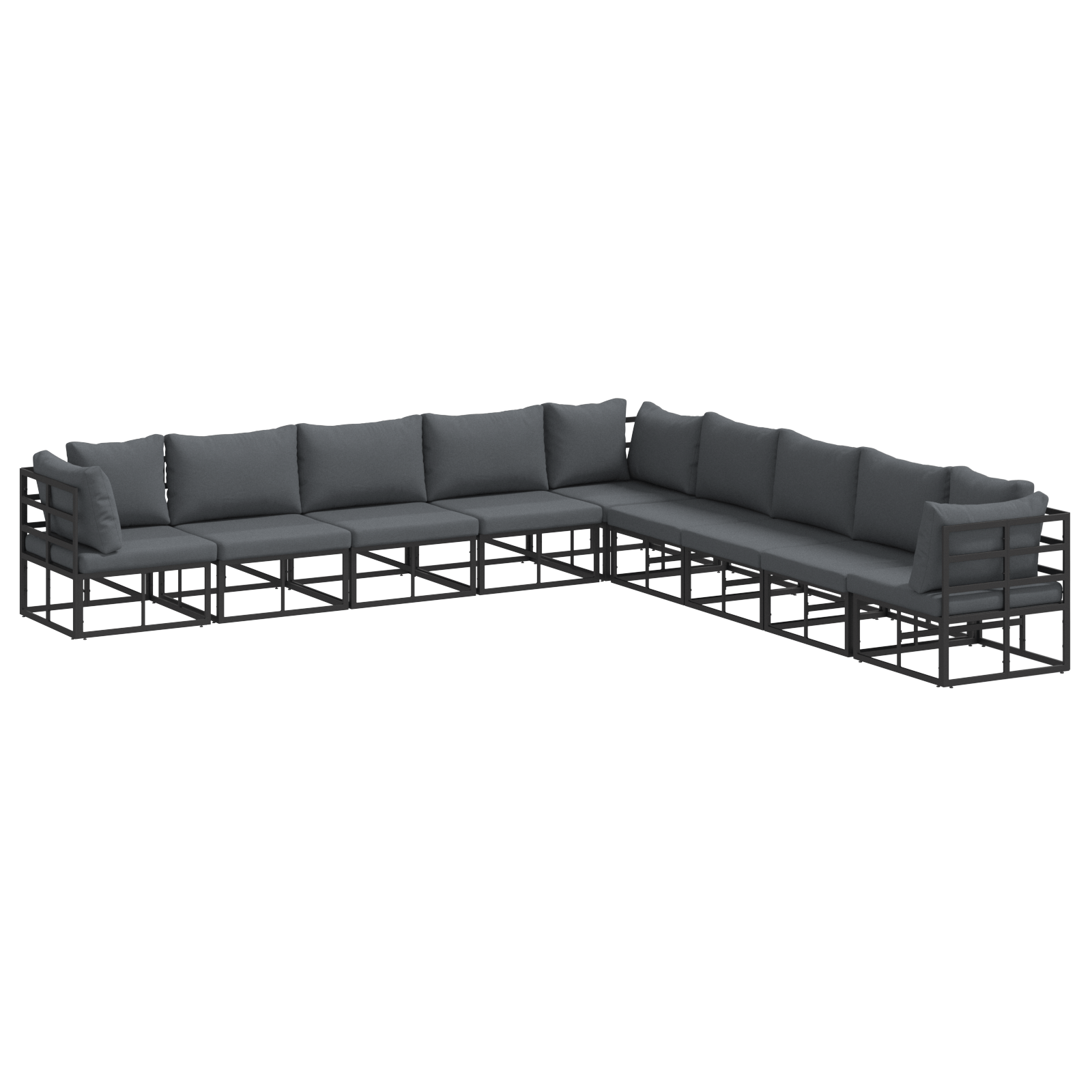 Set de canapele pentru gradina 9 pcs Negru 353 x 353 x 71 cm — imaginea 2