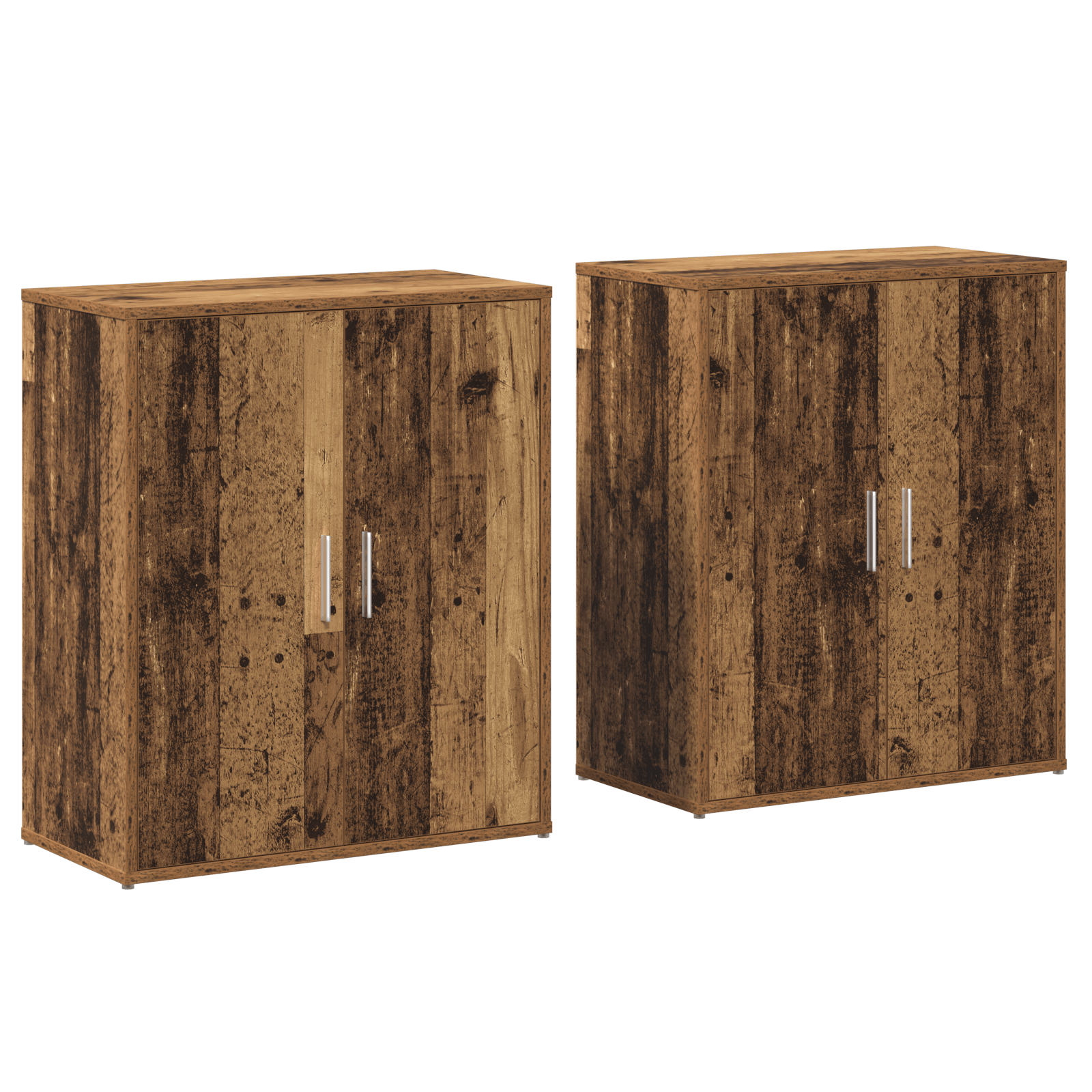 Bufet cu raft 2 pcs Lemn vechi 60 x 31 x 70 cm Lemn compozit — imaginea 2