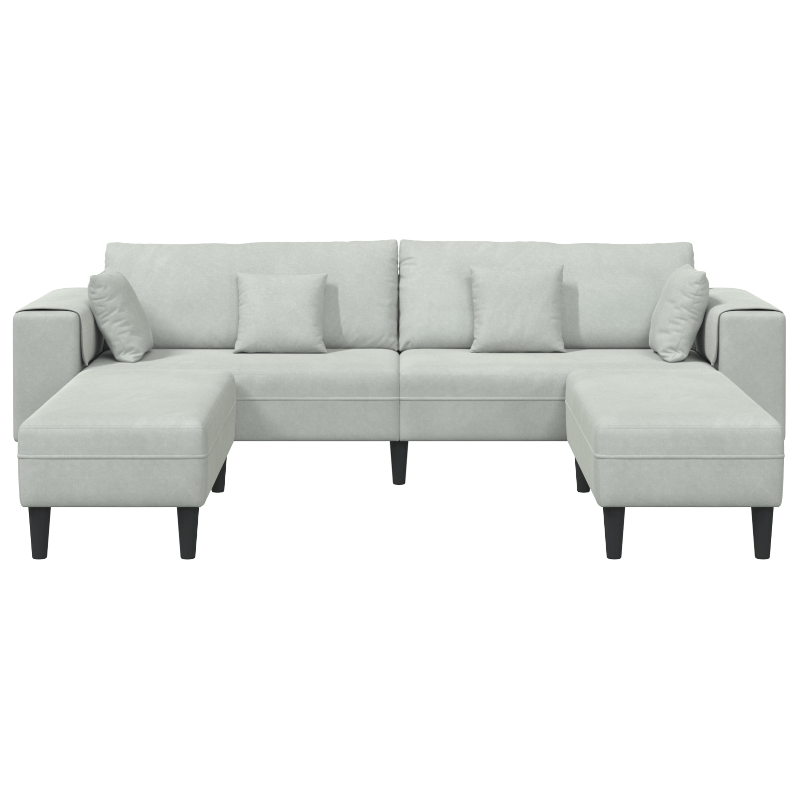 Canapea din catifea cu perna cu perna 3 pcs Gri deschis 208 cm Catifea — imaginea 4