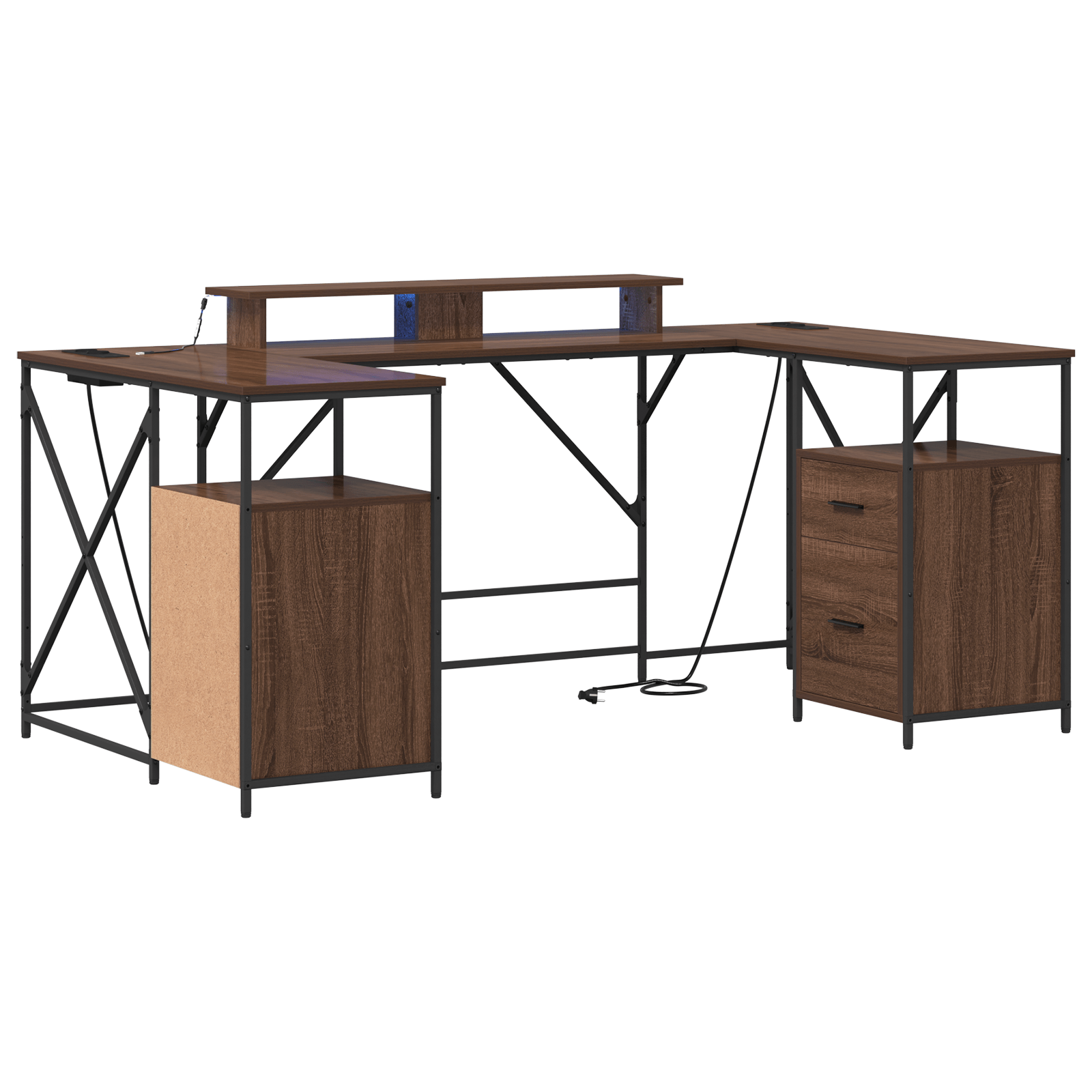 Birou cu sertar cu depozitare Stejar 182 x 101 x 87.5 cm Lemn compozit — imaginea 2