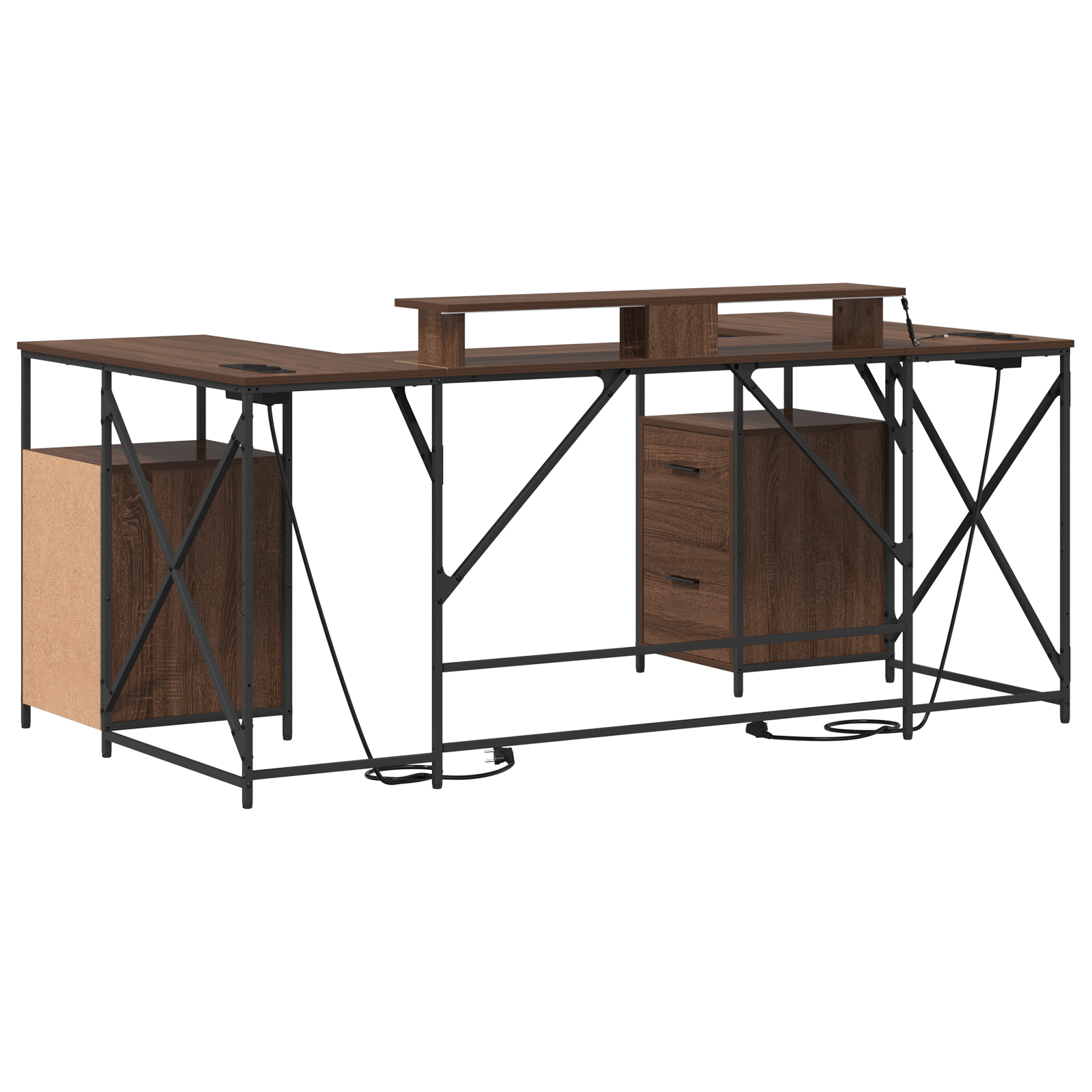 Birou cu sertar cu depozitare Stejar 182 x 101 x 87.5 cm Lemn compozit — imaginea 8