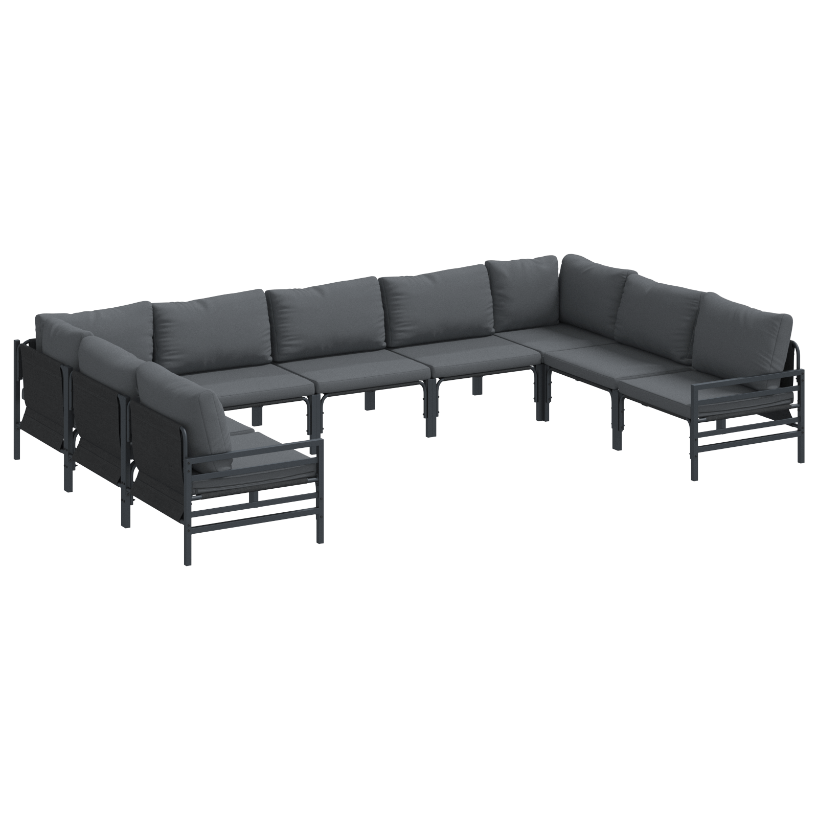 Set de canapele pentru gradina 9 pcs Antracit Otel — imaginea 2