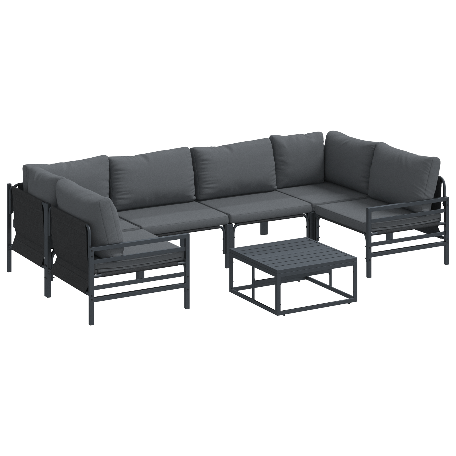 Set de canapele pentru gradina 7 pcs Antracit Otel — imaginea 2