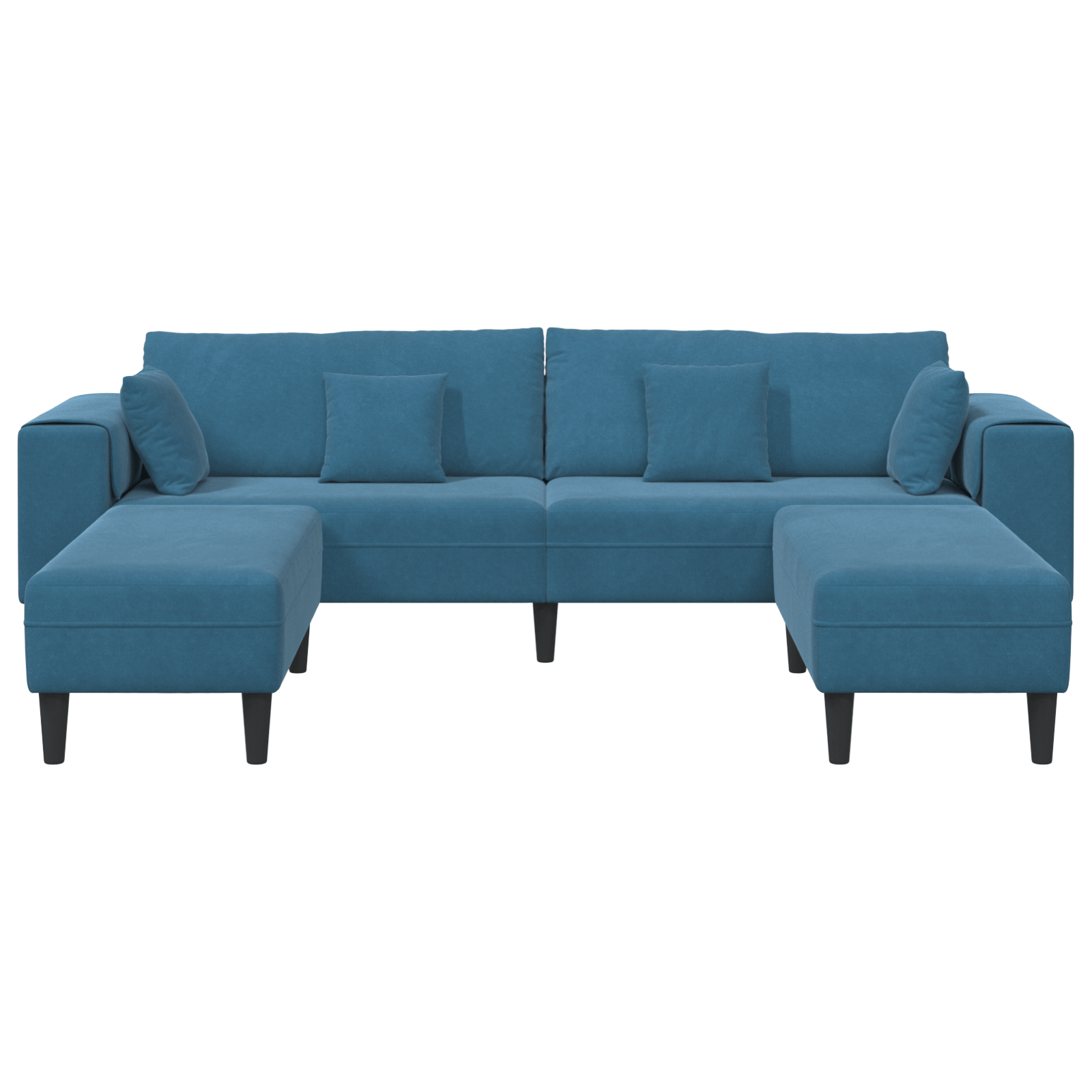 Canapea din catifea cu perna cu perna 3 pcs Albastru 208 cm Catifea — imaginea 4