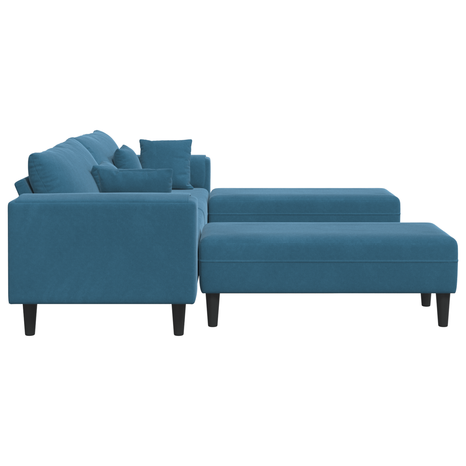 Canapea din catifea cu perna cu perna 3 pcs Albastru 208 cm Catifea — imaginea 5