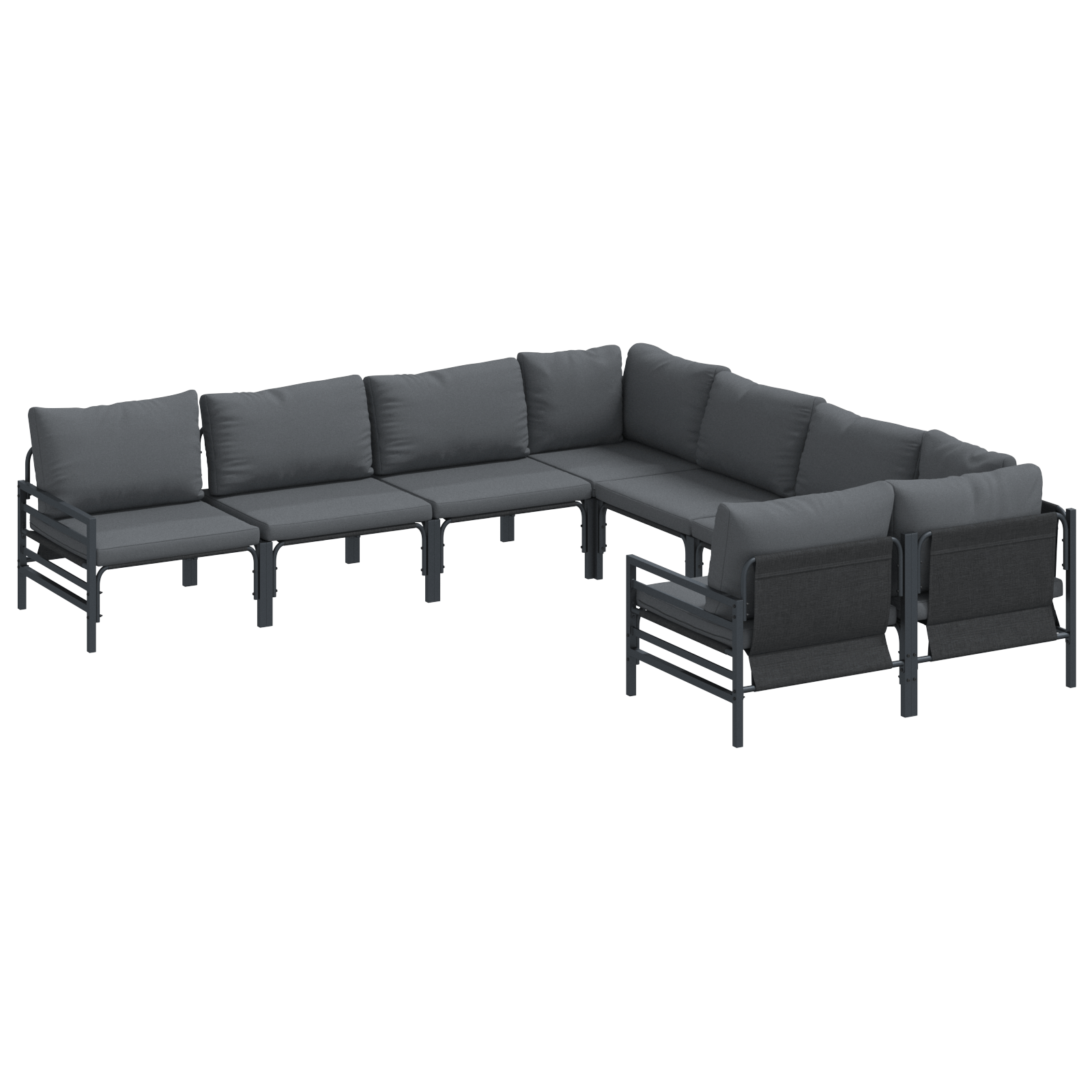 Set de canapele pentru gradina 8 pcs Antracit Otel — imaginea 2