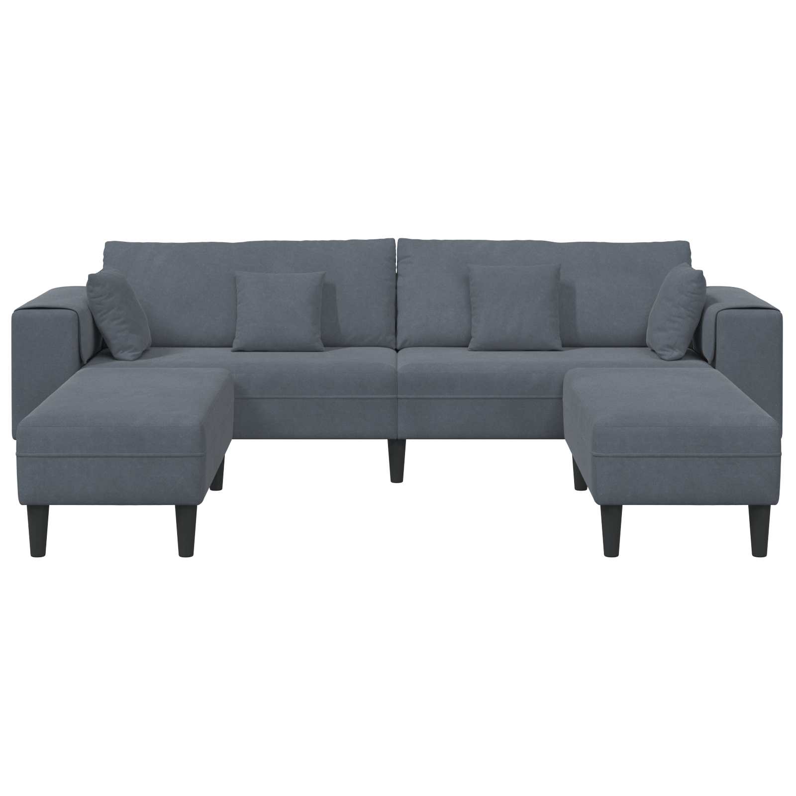 Canapea din catifea cu perna cu perna 3 pcs Gri inchis 208 cm Catifea — imaginea 4