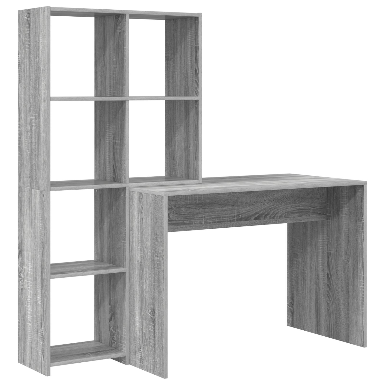 Birou cu raft sonoma gri 138.5 x 55 x 143 cm Lemn compozit — imaginea 2