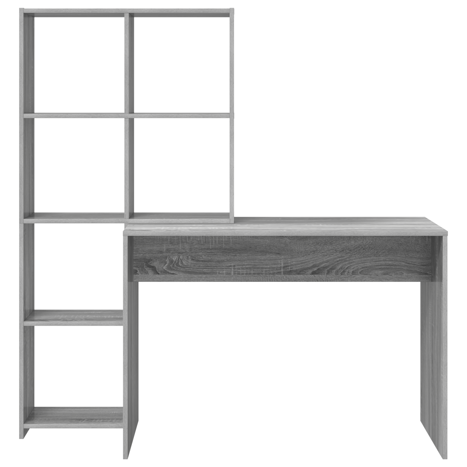 Birou cu raft sonoma gri 138.5 x 55 x 143 cm Lemn compozit — imaginea 4