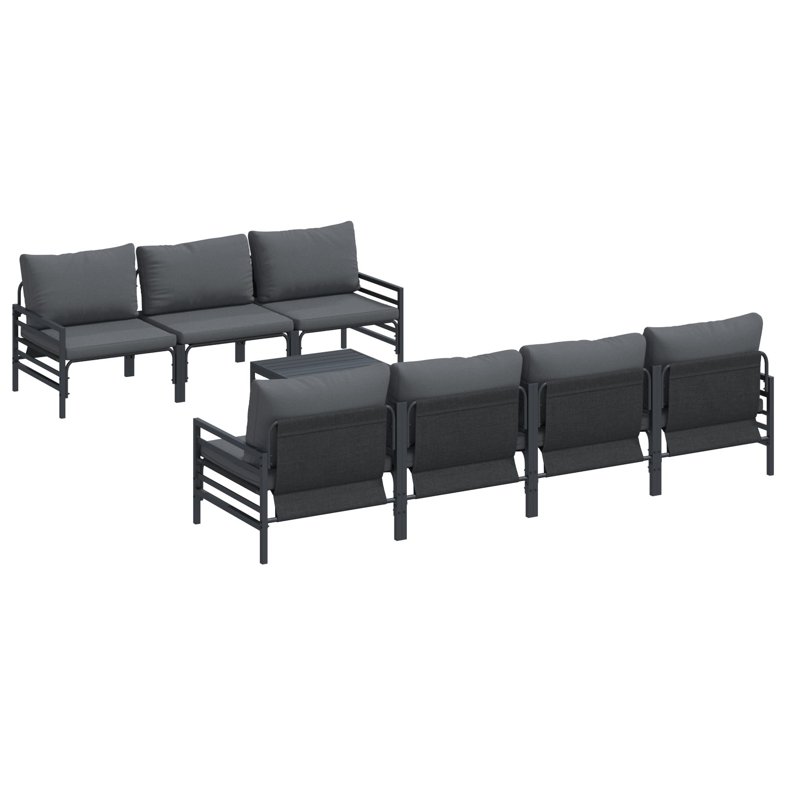 Set de canapele pentru gradina cu perna cu perna 8 pcs Antracit — imaginea 2