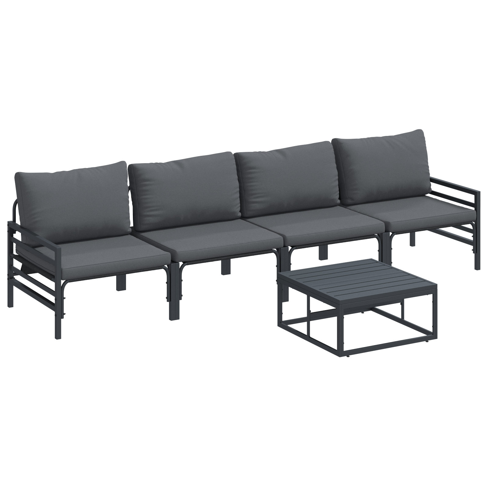 Set de canapele pentru gradina 5 pcs Antracit Otel — imaginea 2