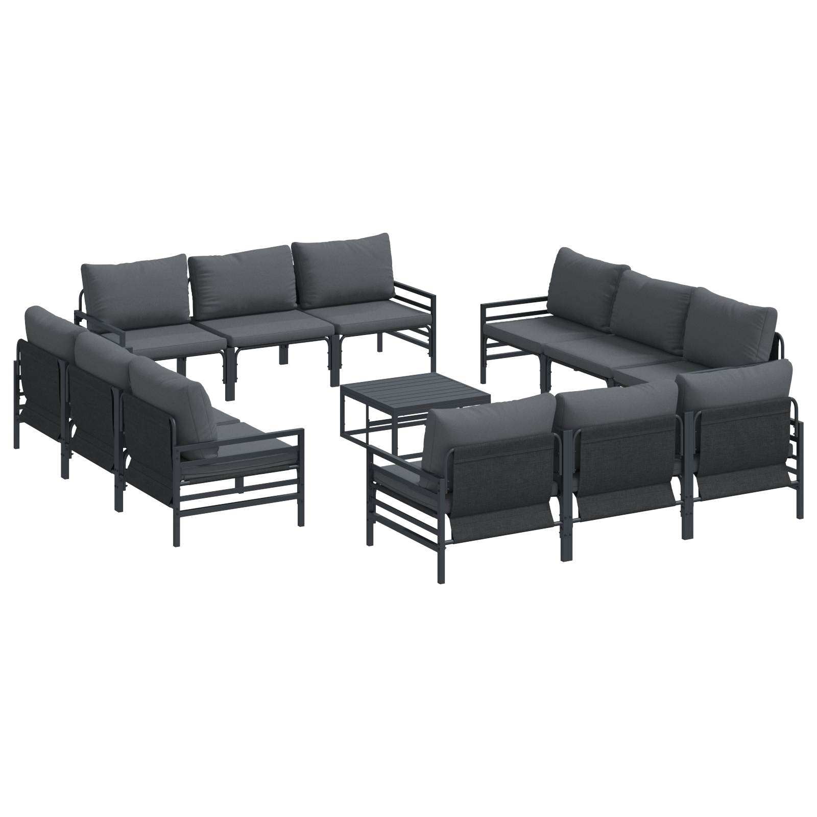 Set de canapele pentru gradina 13 pcs Antracit Otel — imaginea 2
