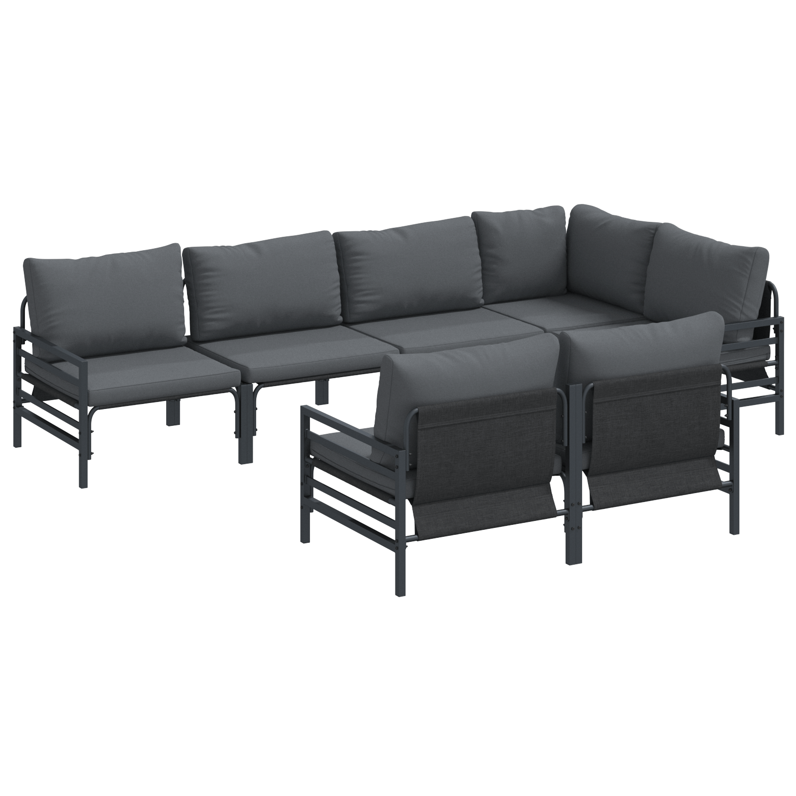 Set de canapele pentru gradina 7 pcs Antracit 320 x 160 x 71 cm — imaginea 2