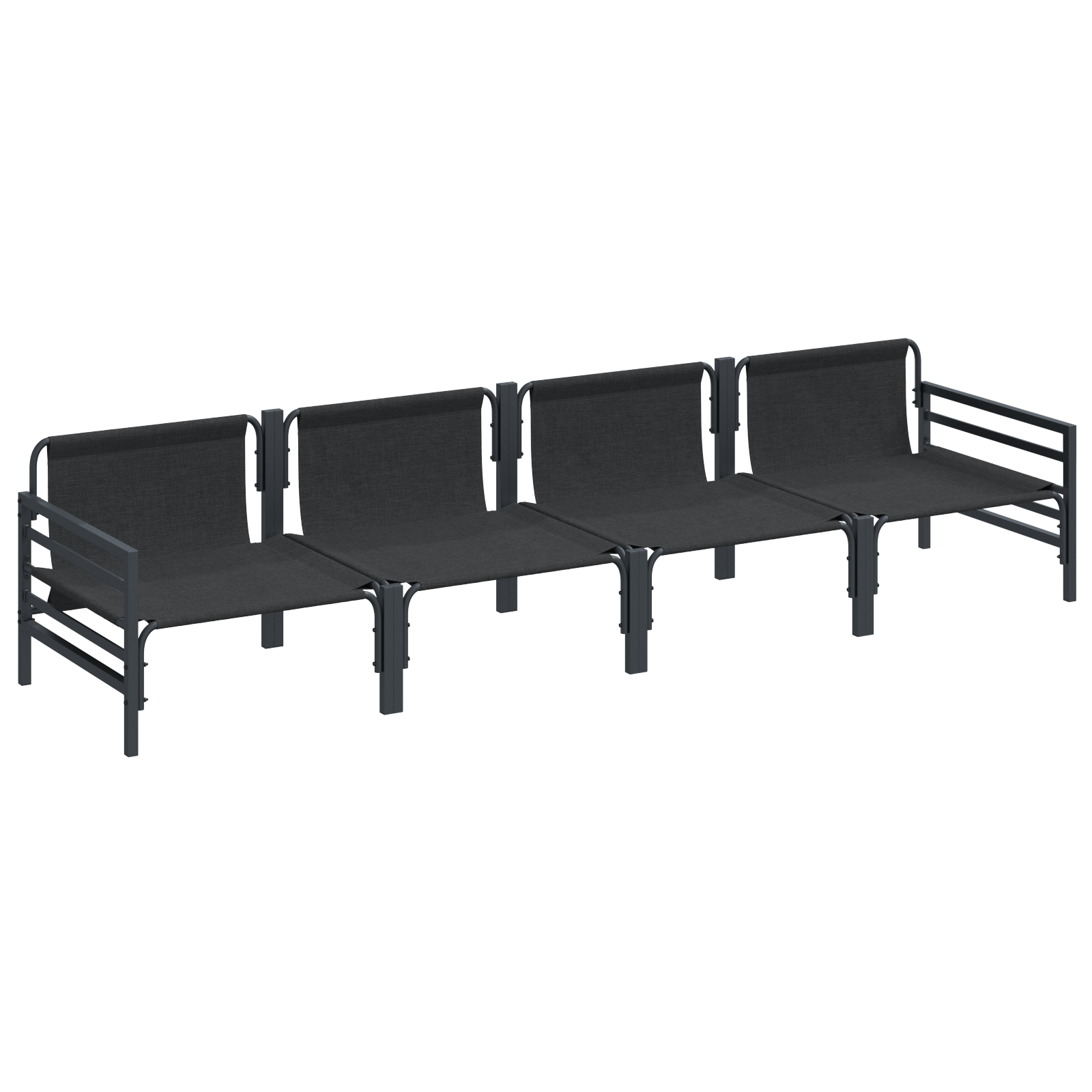 Set de canapele pentru gradina 4 pcs Antracit Otel — imaginea 5